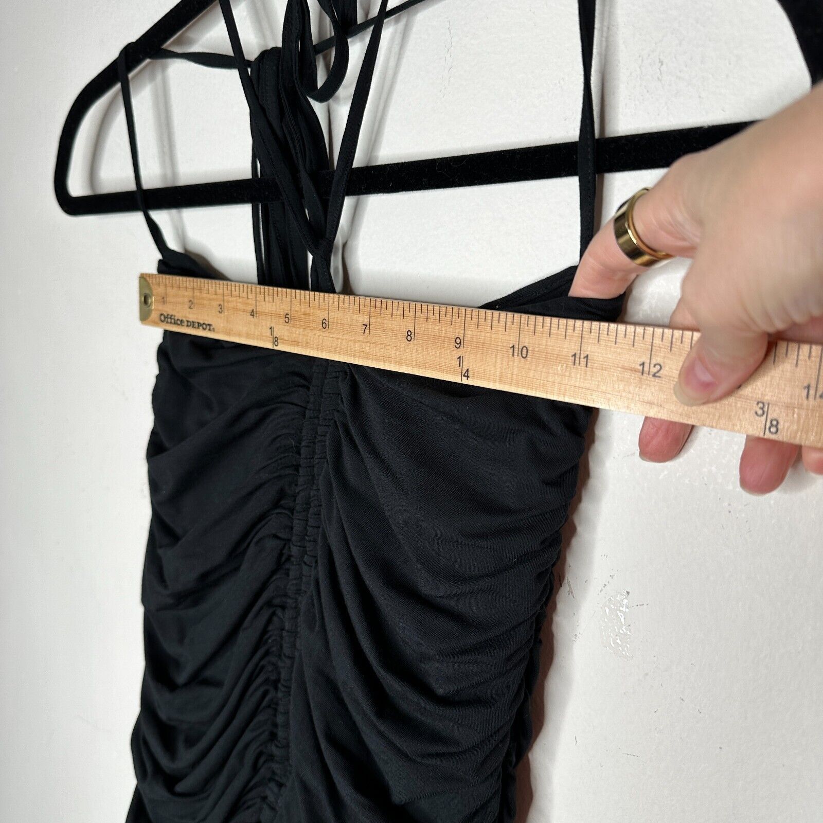 Other I.AM.GIA Black Ruched Mid-Rise Wrap Self Tie Waist Skirt XS Size 26" / US 2 / IT 38 - 12 Thumbnail
