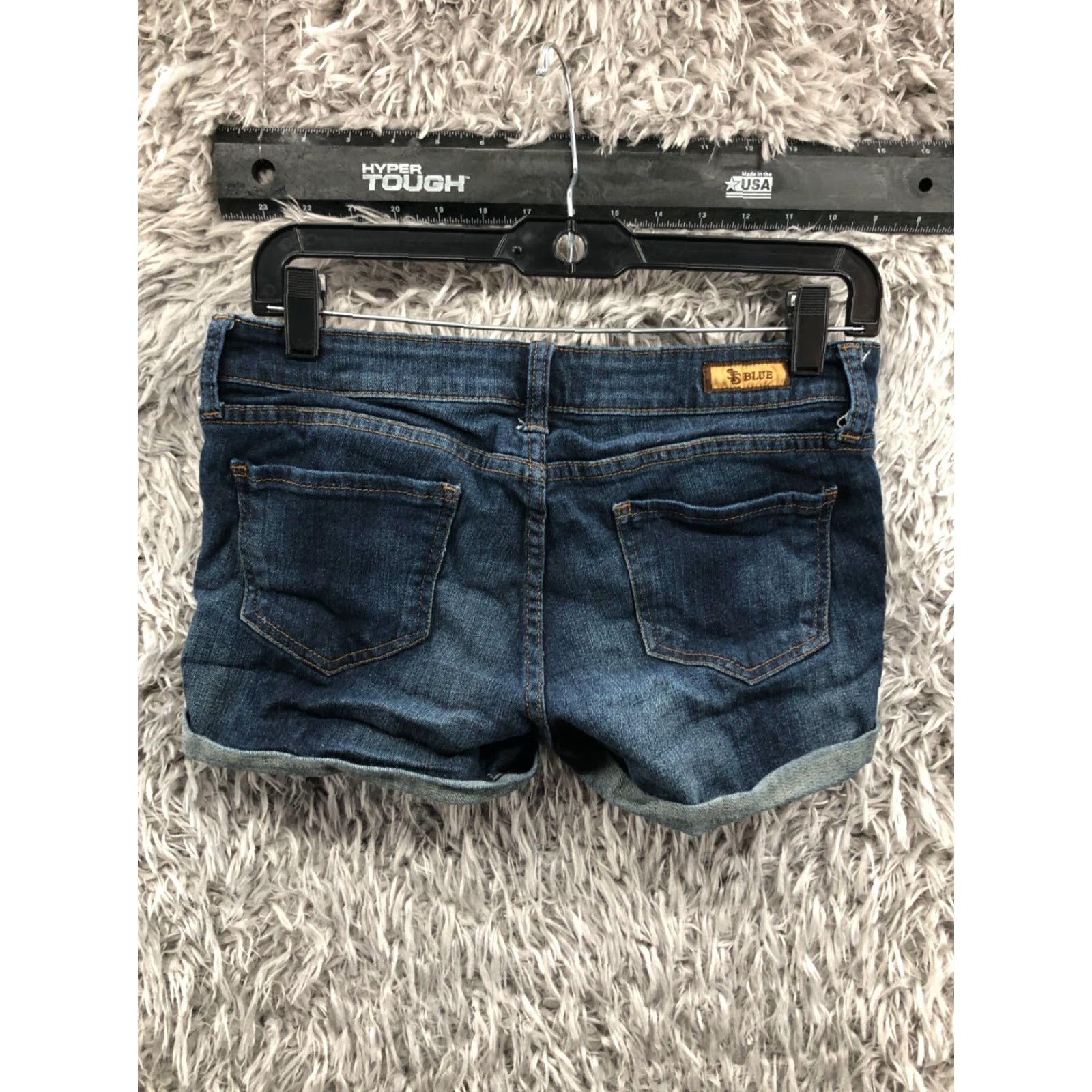 Vintage STS Blue Cuffed Boyfriend Shorts Juniors Size 7 Mid Rise Medium Wash Blue Size 28" / US 6 / IT 42 - 4 Thumbnail