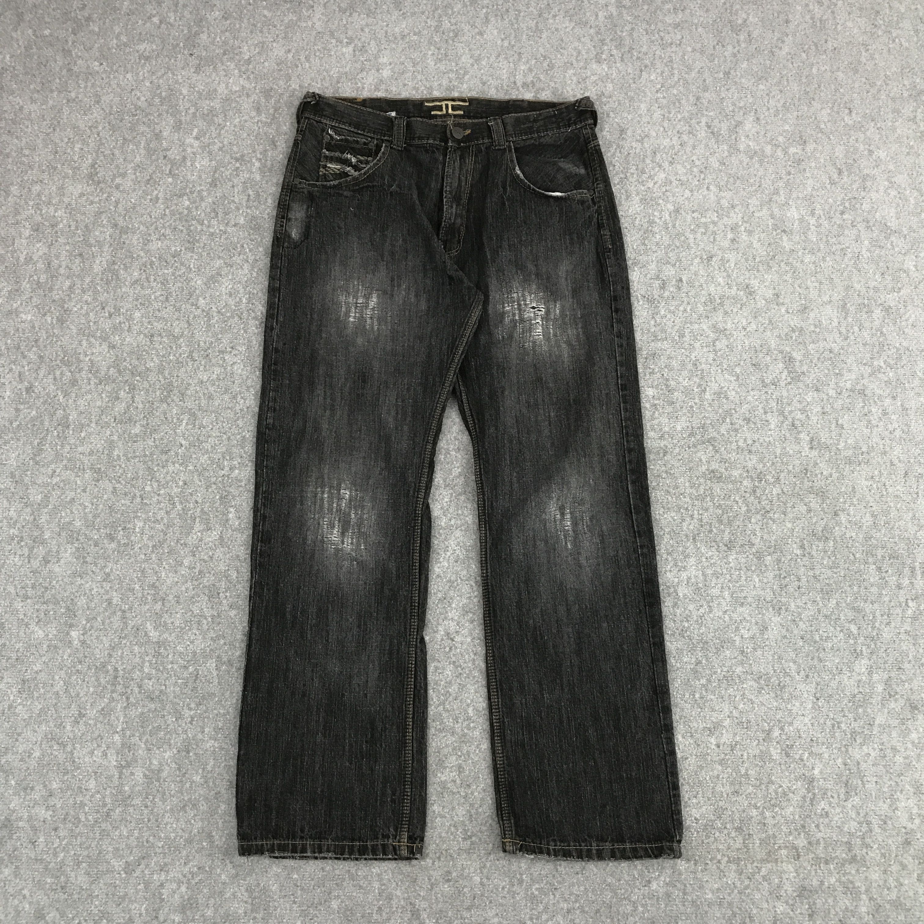 Japanese Brand BLACK DENIM JAPAN DISTRESEED JEANS PANTS Size US 36 / EU 52 - 1 Thumbnail