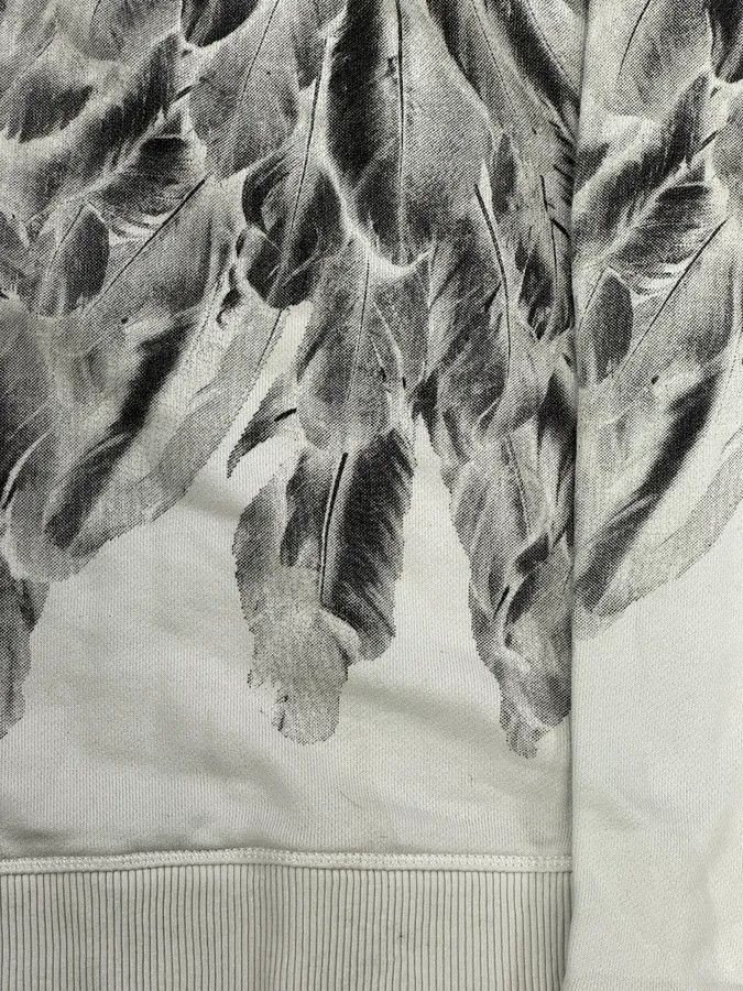 Diesel 2000s Diesel White & Grey Feather Print Sweater Size XS / US 0-2 / IT 36-38 - 8 Thumbnail