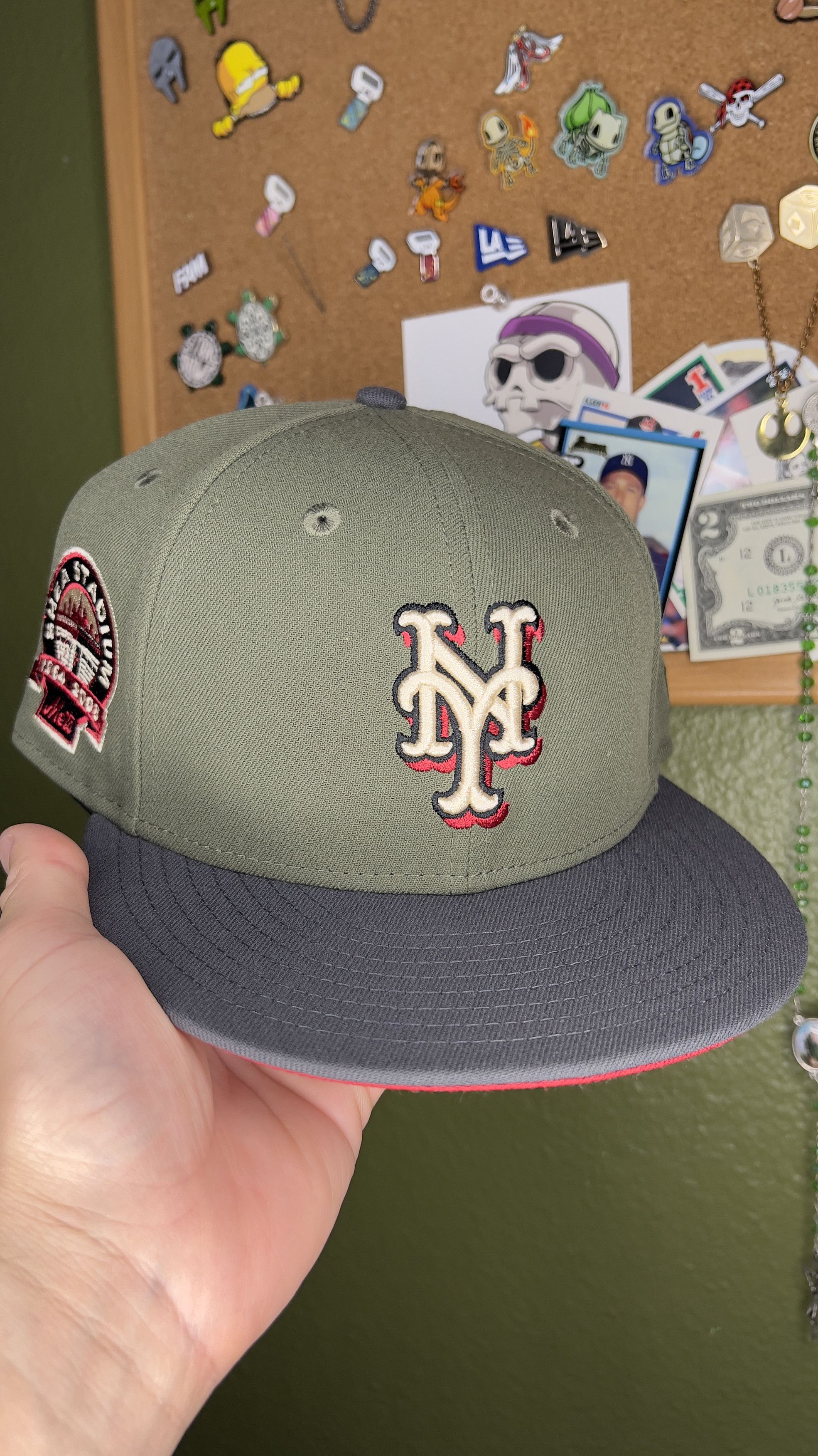 image of 7 5/8 New York Mets Hat Club "horror Pack" Newera Fitted Hat in Olive, Men's