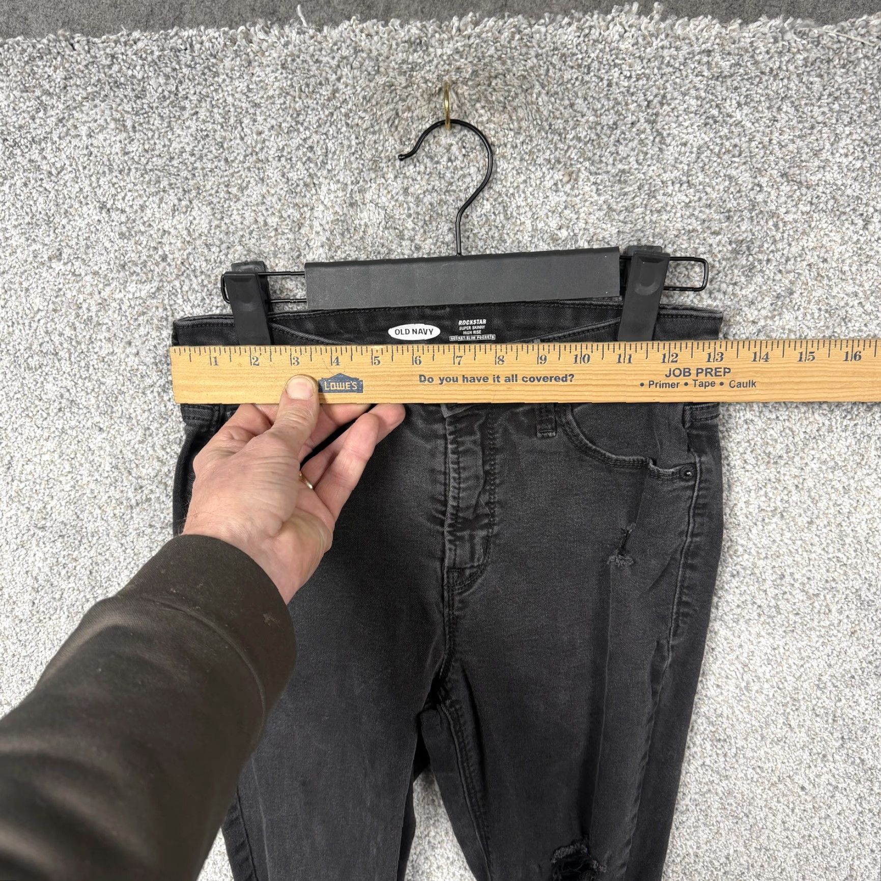 Old Navy Old Navy Rockstar Super Skinny Jeans Women 2 26x26.5 Black High Rise Secret Slim Distressed Pockets Stretch Denim Five-Pocket Jeans Womens Size 26" / US 2 / IT 38 - 2 Thumbnail
