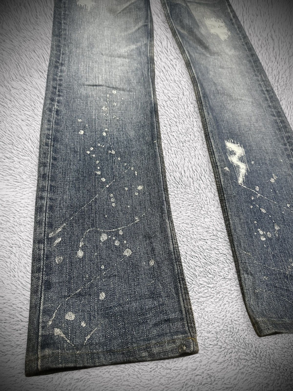 Japanese Brand 💥rare💥 nicole hideways distressed silver splatter denim Size US 31 - 4 Thumbnail
