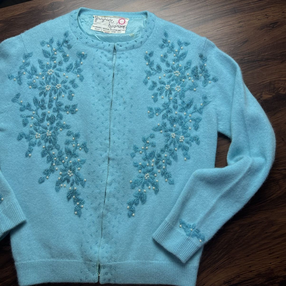 Aran Isles Knitwear × Homespun Knitwear Lampwool Angora Vintage 90s Cadigan Size S / US 4 / IT 40 - 4 Thumbnail