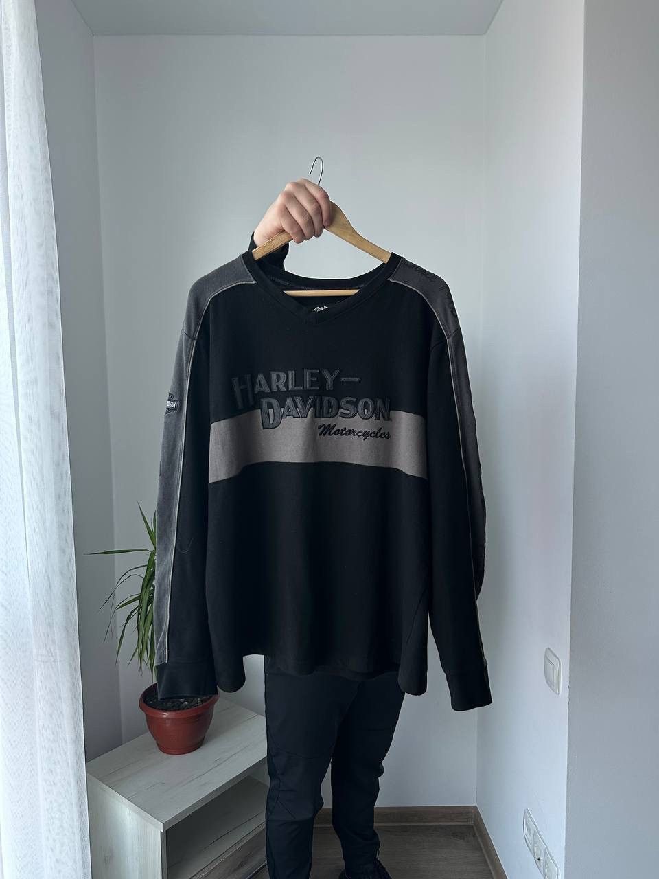 Harley Davidson × Vintage Vintage Moto Harley Davidson Motorcycle Black Sweatshirt Size US L / EU 52-54 / 3 - 5 Thumbnail