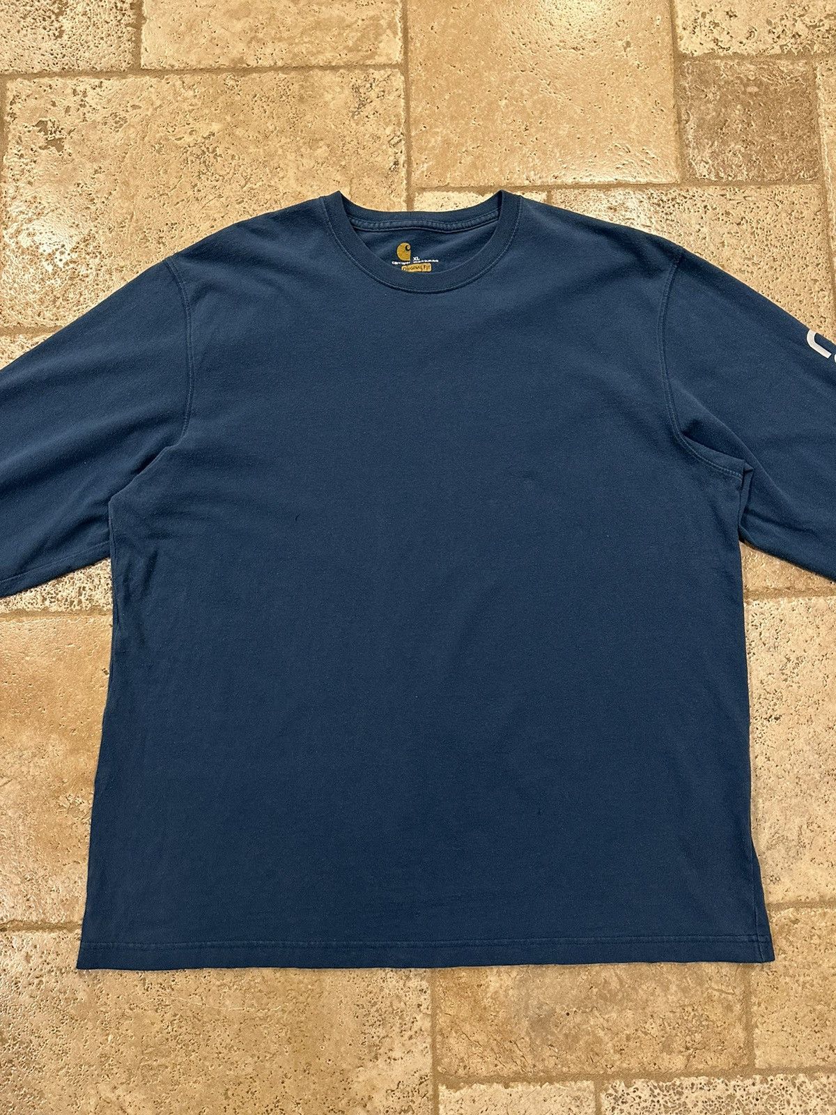 Carhartt × Vintage Vintage Carhartt Blue Long Sleeve Spell Out Logo T-Shirt Size US XL / EU 56 / 4 - 3 Thumbnail