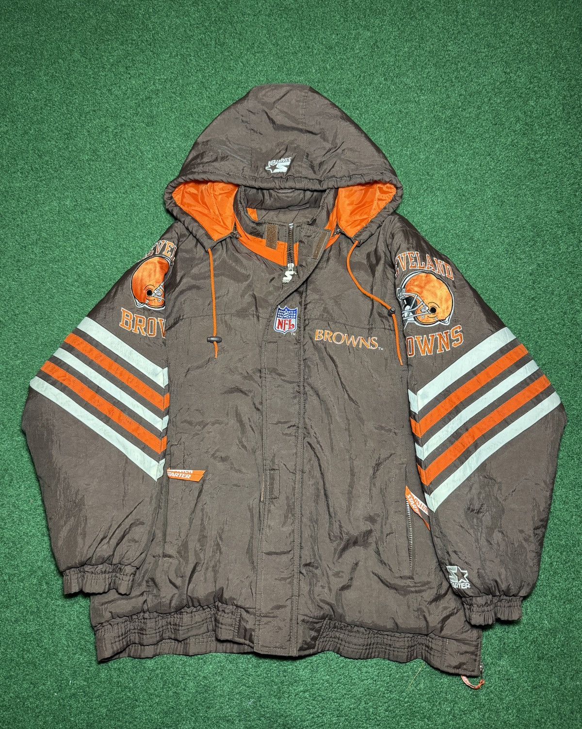 Starter Vtg 90s Cleveland Browns Starter Retro NFL Pro Line Jacket Size US L / EU 52-54 / 3 - 1 Thumbnail