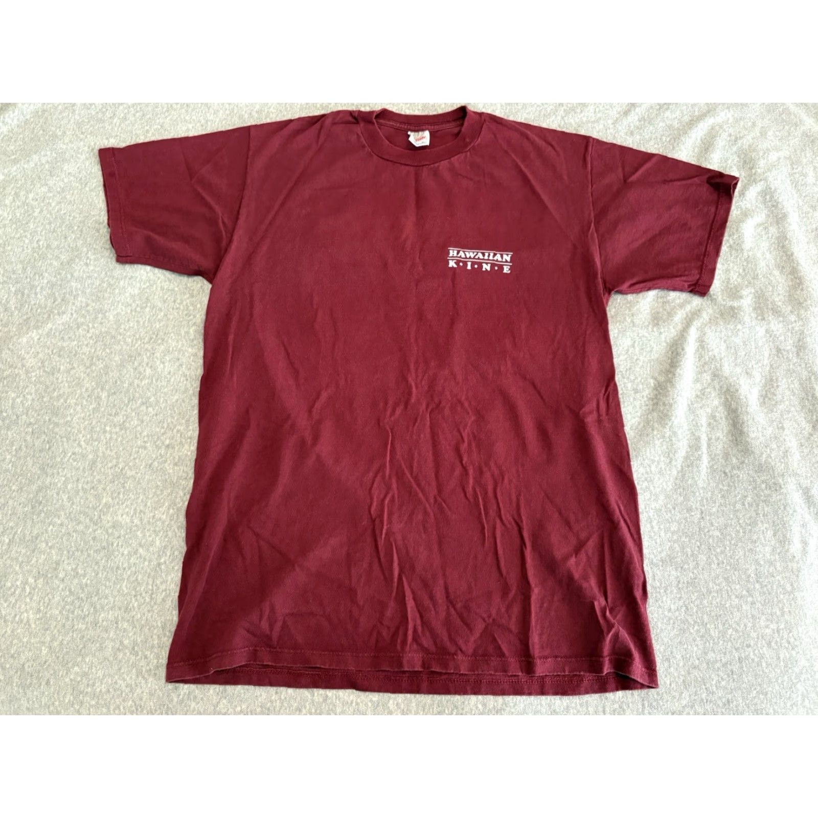 Jerzees VINTAGE Manapua Hawaiian Kine Tee Shirt Shirt Short Sleeve Crew Neck Maroon L Mens Size US L / EU 52-54 / 3 - 3 Thumbnail