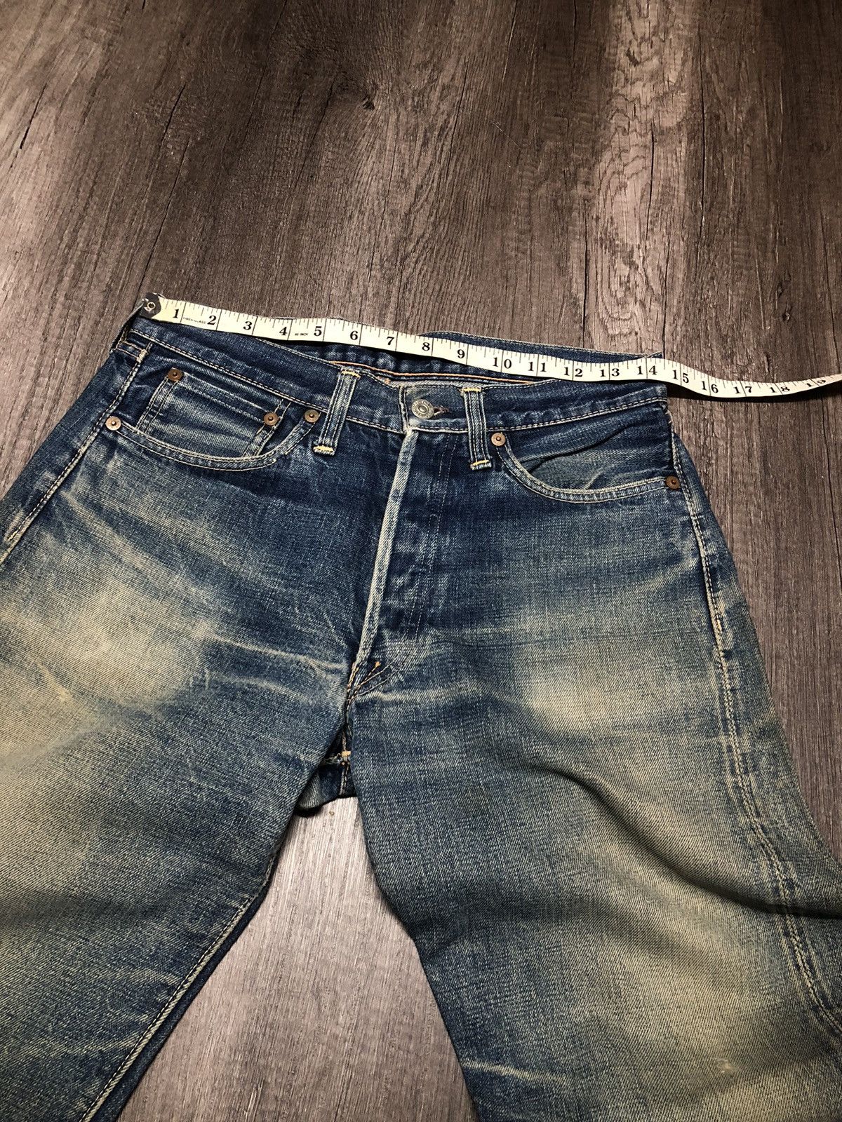 The Real McCoy's × Vintage Joe McCoy Selvedge Distressed denim Jeans Size US 29 - 16 Thumbnail