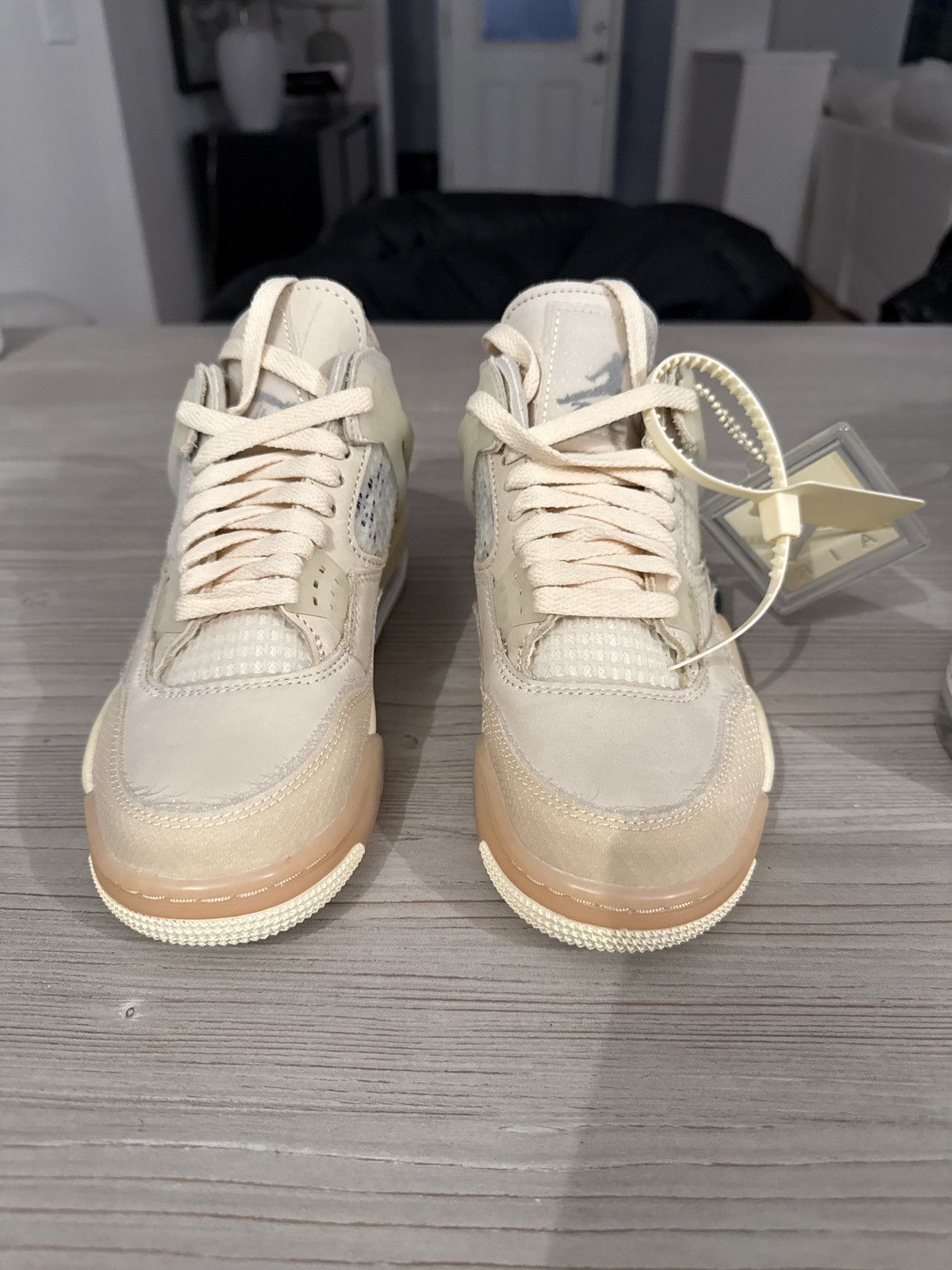 Nike × Off-White Jordan 4 Retro Off-White Sail (W) Size US 6 / IT 36 - 3 Thumbnail