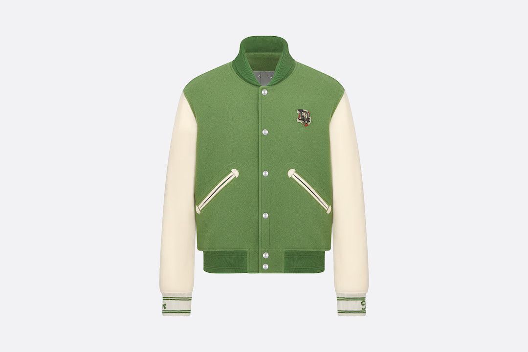 image of Dior Jacket Monogram Cd Bomber Logo Coat 393L418A5817_C680 in Green, Men's (Size Large)
