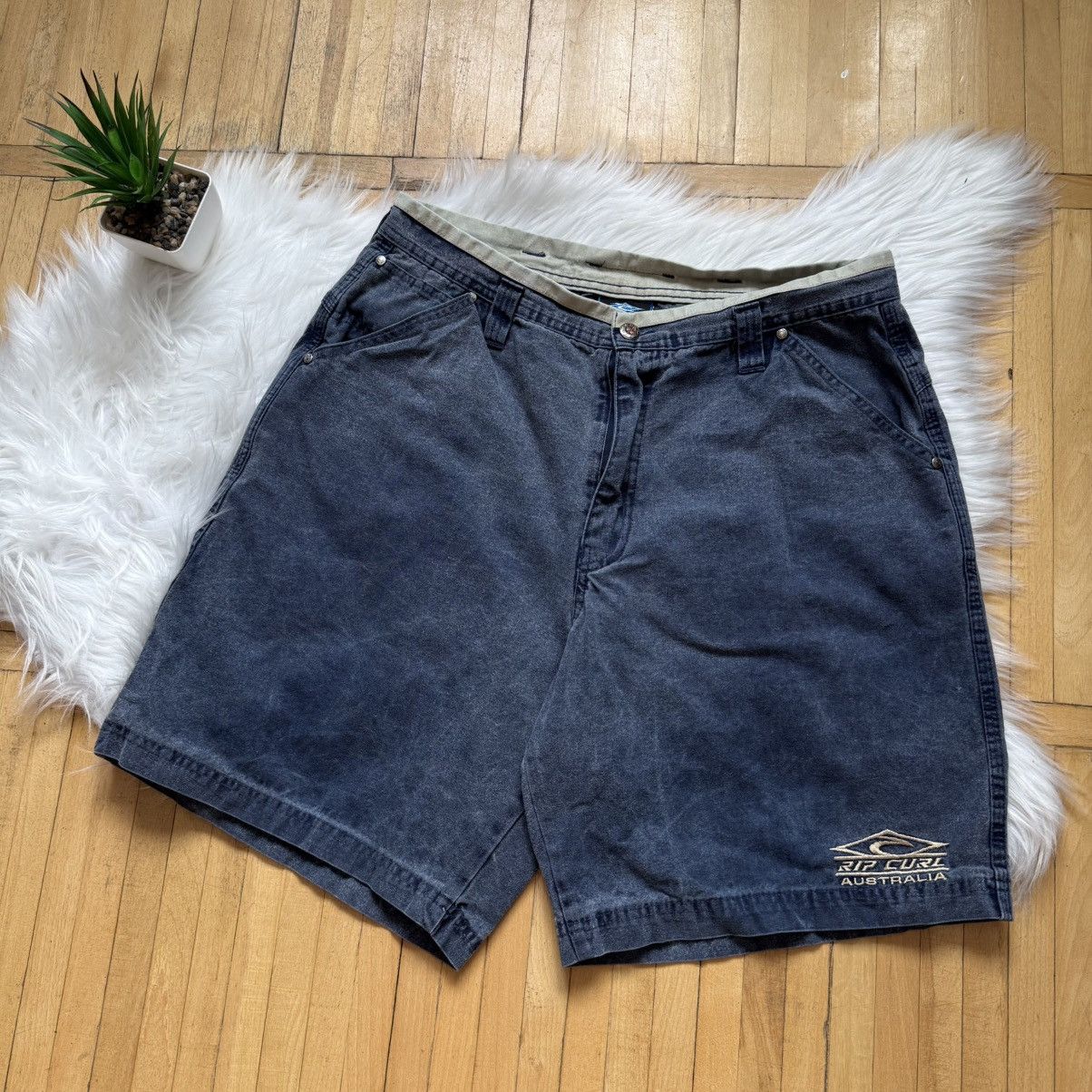 Rip Curl 📌Vintage Rip Curl Y2k Baggy Shorts Usa 90s Size US 31 - 7 Thumbnail