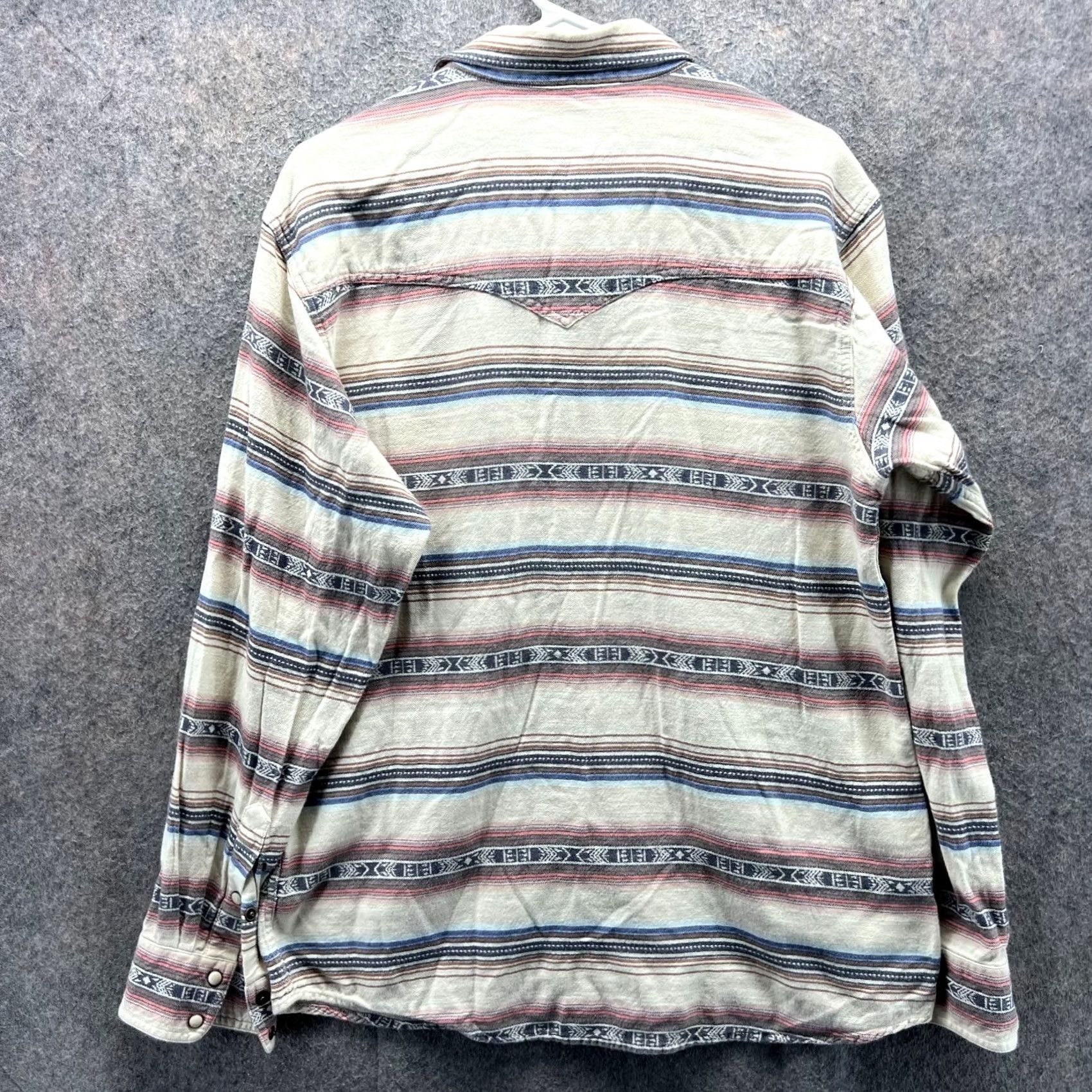 Ariat Ariat Shirt Mens Large Beige Retro Western Pearl Snap Striped Cotton Blend Aztec Size US L / EU 52-54 / 3 - 2 Thumbnail