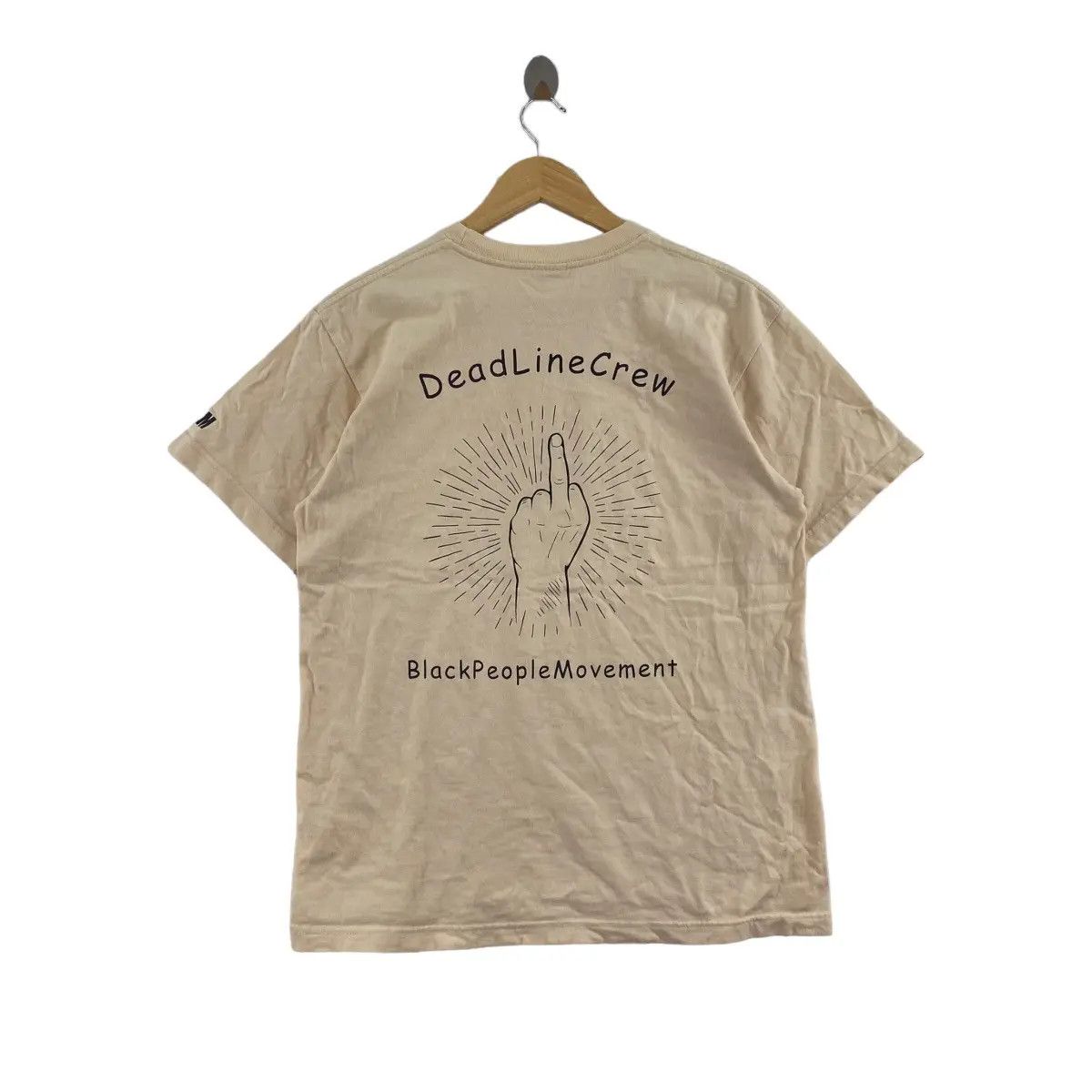 Vintage DEADLINE CREW Black People Movement Tee Shirt Top No War Size L / US 10 / IT 46 - 1 Thumbnail