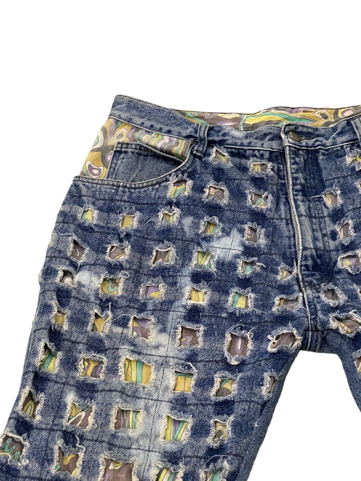Japanese Brand Full Distress Jeans Vtg Unknown Brand Tapered 7🟦8 Size US 34 / EU 50 - 8 Thumbnail