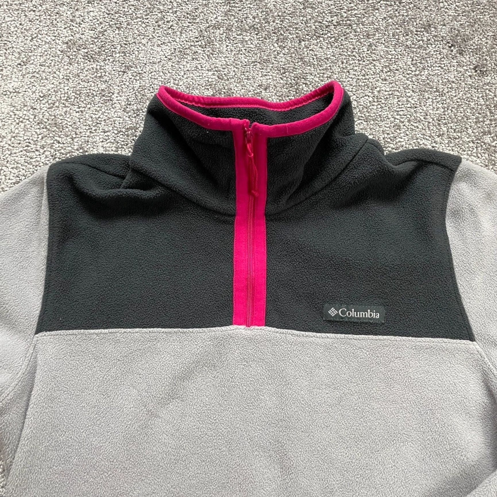 Pinko Columbia Fleece Jacket Womens Small Gray Pink 1/4 Zip Long Sleeve Hiking Outdoor Jacket/Coat Womens Small Gray Pink 1/4 Zip Long Sleeve Hiking Outdoor Size S / US 4 / IT 40 - 3 Thumbnail