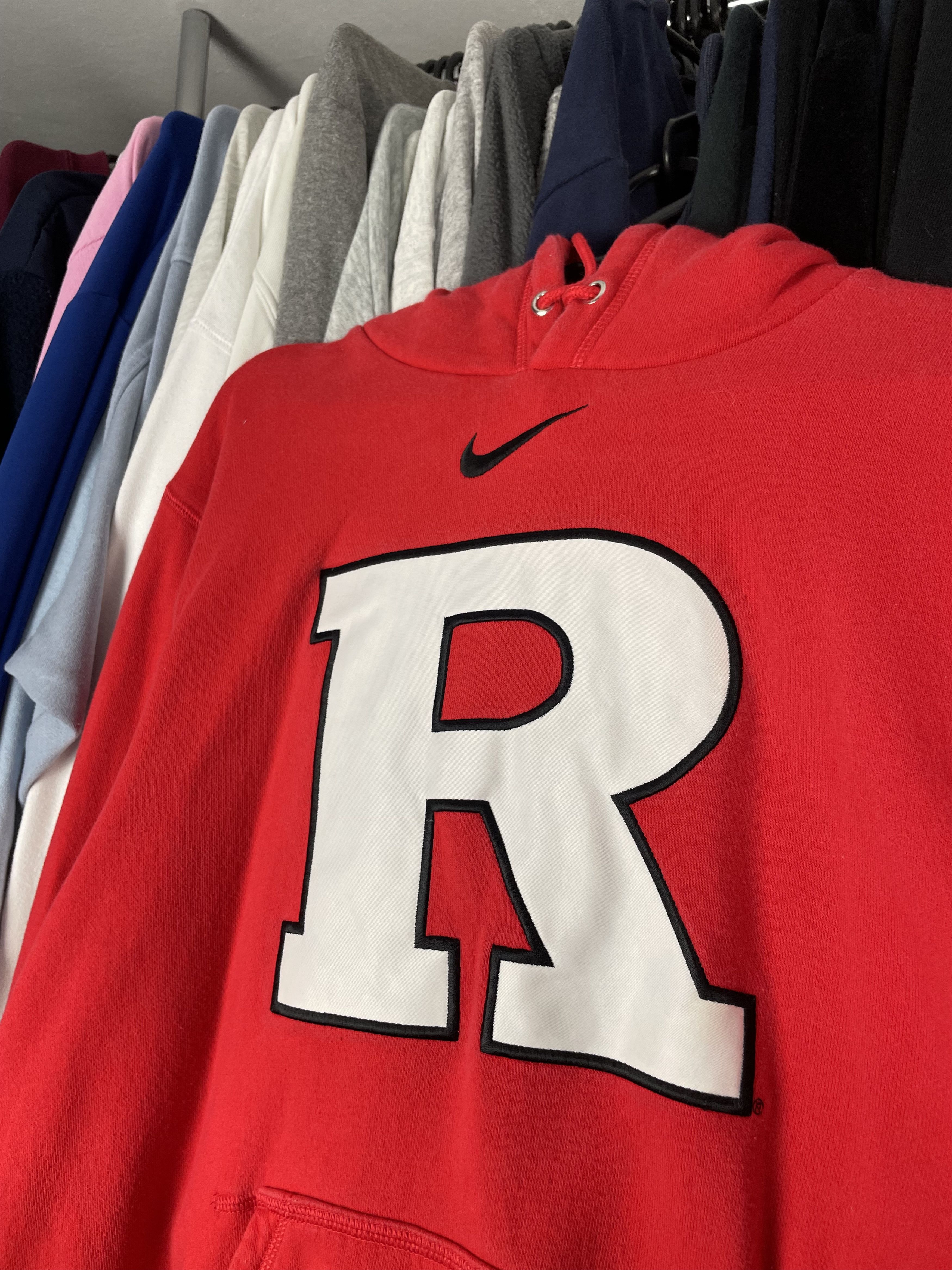 Nike × Vintage Vintage Y2K Rutgers University Nike Center Swoosh Hoodie Size US L / EU 52-54 / 3 - 2 Thumbnail