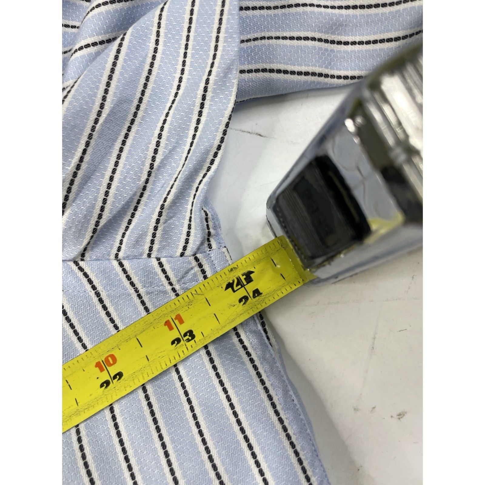 Ermenegildo Zegna Ermenegildo Zegna Dress Shirt Blue Striped Long Sleeve Mens Large Regular Fit Button Up Shirt Size 42R - 6 Thumbnail