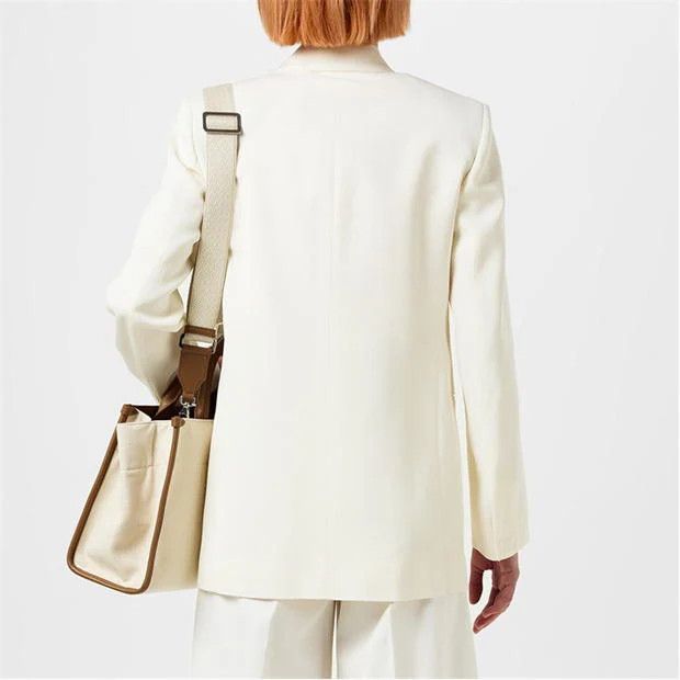 Lanvin o1g2r1mq1024 Double Breasted Tailored Jacket in Off White Size L / US 10 / IT 46 - 5 Thumbnail