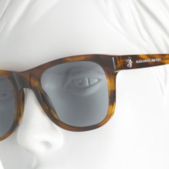Alexander McQueen Alexander McQueen 54mm Square Sunglasses Yellow blue Size ONE SIZE - 3 Thumbnail