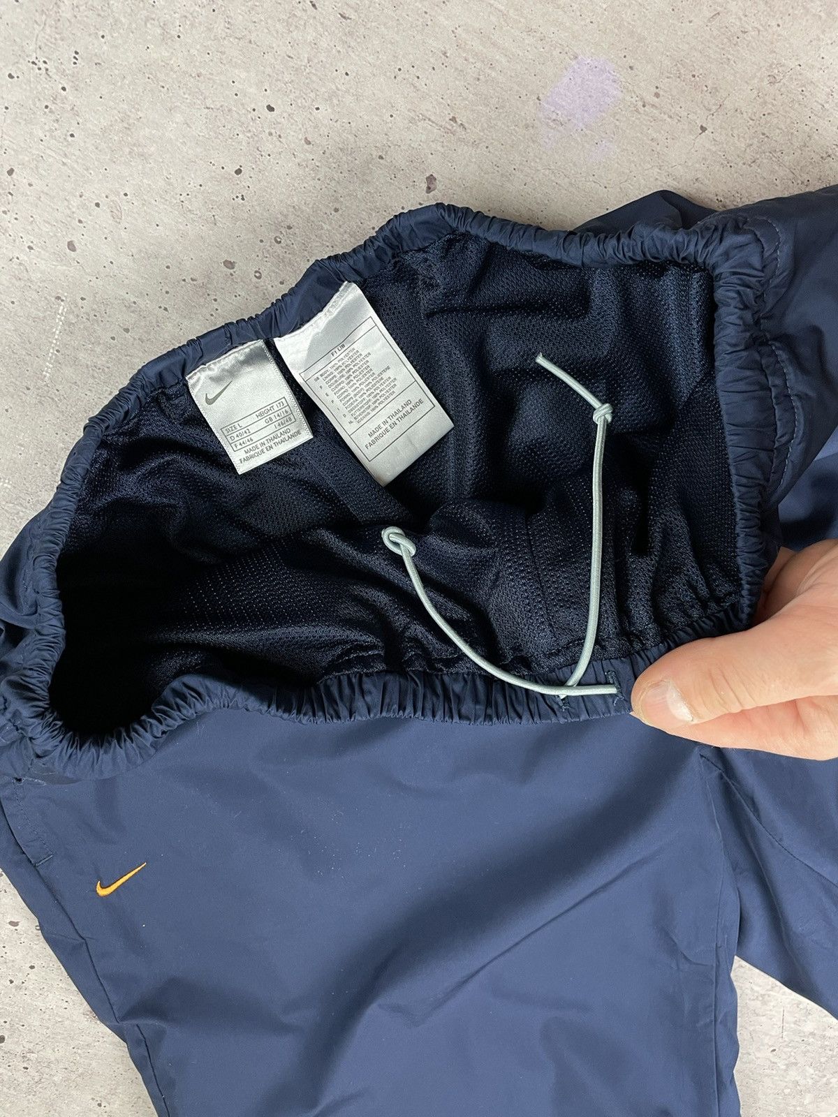 Nike × Vintage Vintage Nike Track Pants Navy Blue Nylon Joggers Y2k Size US 33 - 7 Thumbnail