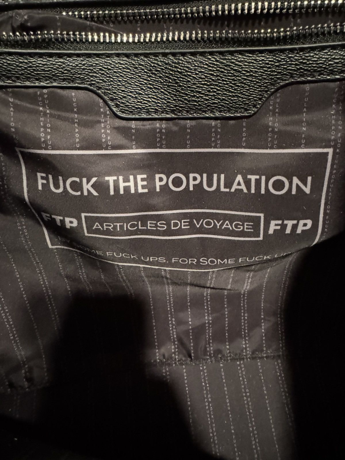 Fuck The Population FTP (FuckThePopulation) Logo Repeat Tote Bag Size ONE SIZE - 12 Thumbnail