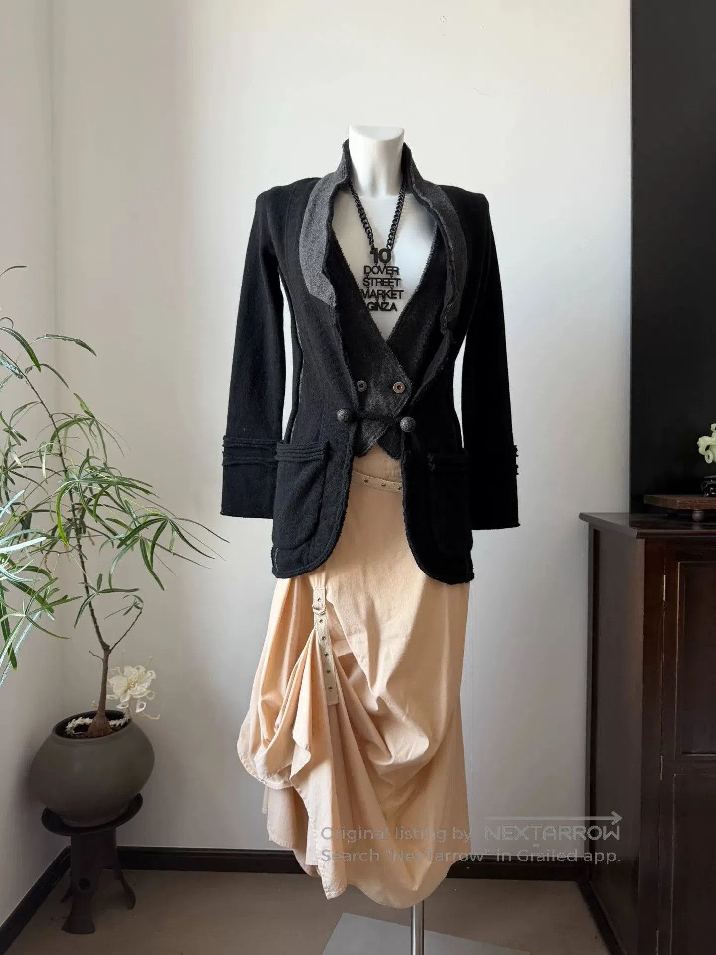 Other Japanese Dark Fake Two-Piece Wool Coat. Size S / US 4 / IT 40 - 1 Thumbnail
