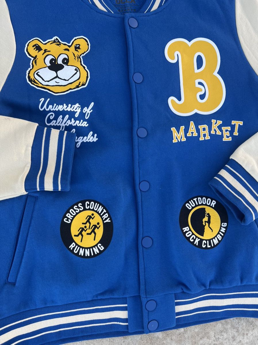 Highsnobiety × Market UCLA x Market x Highsnobiety Fleece Varsity Jacket - Blue Size US XL / EU 56 / 4 - 3 Thumbnail
