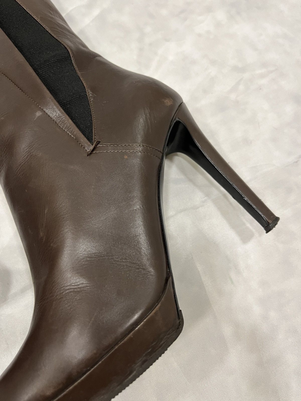 Jil Sander Jil Sander Brown Leather Platform High Heel Boots Size US 10 / IT 40 - 5 Thumbnail
