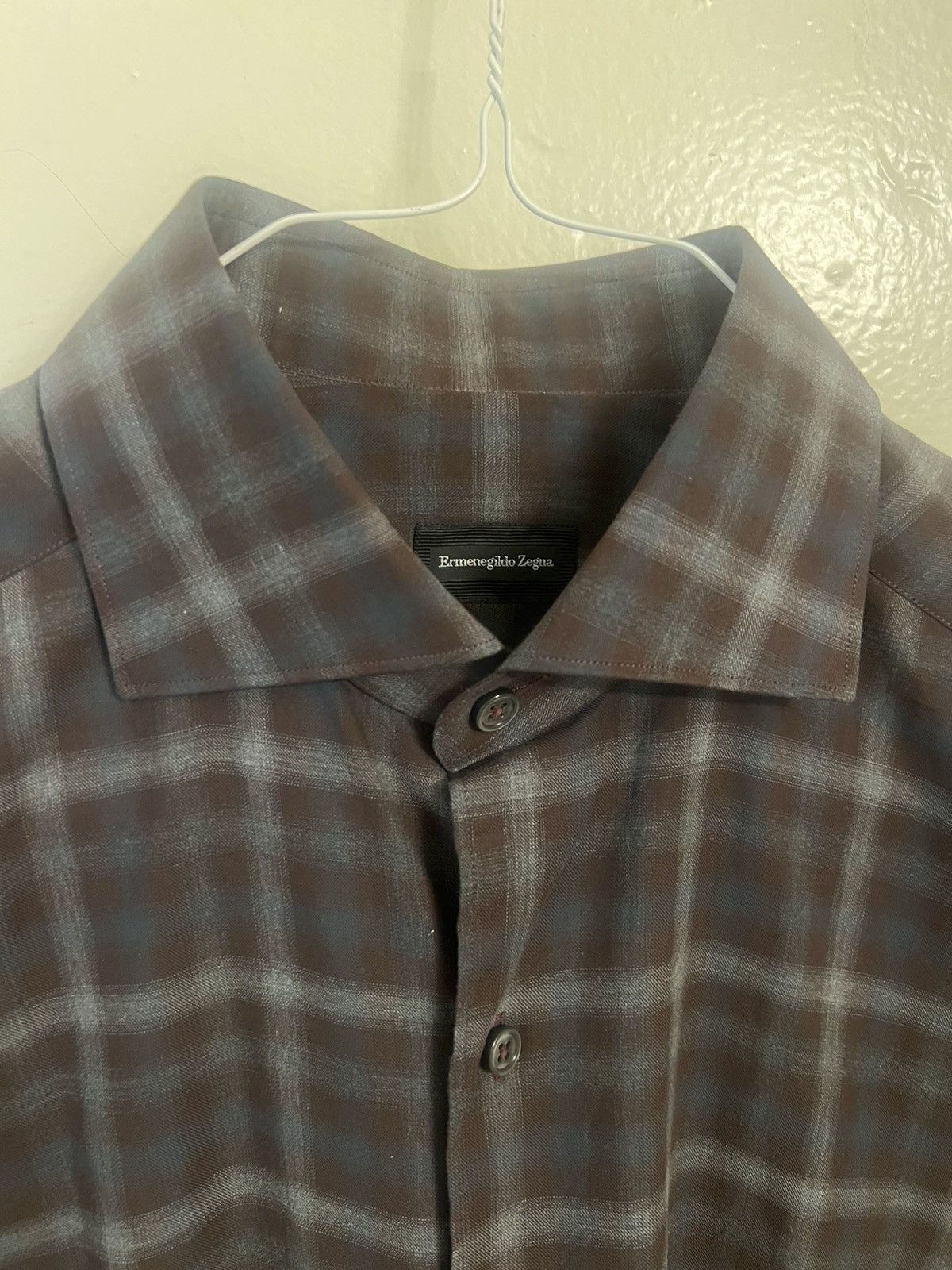 Ermenegildo Zegna Ermenegildo Zegna Check Button Up Shirt M Size US M / EU 48-50 / 2 - 2 Thumbnail