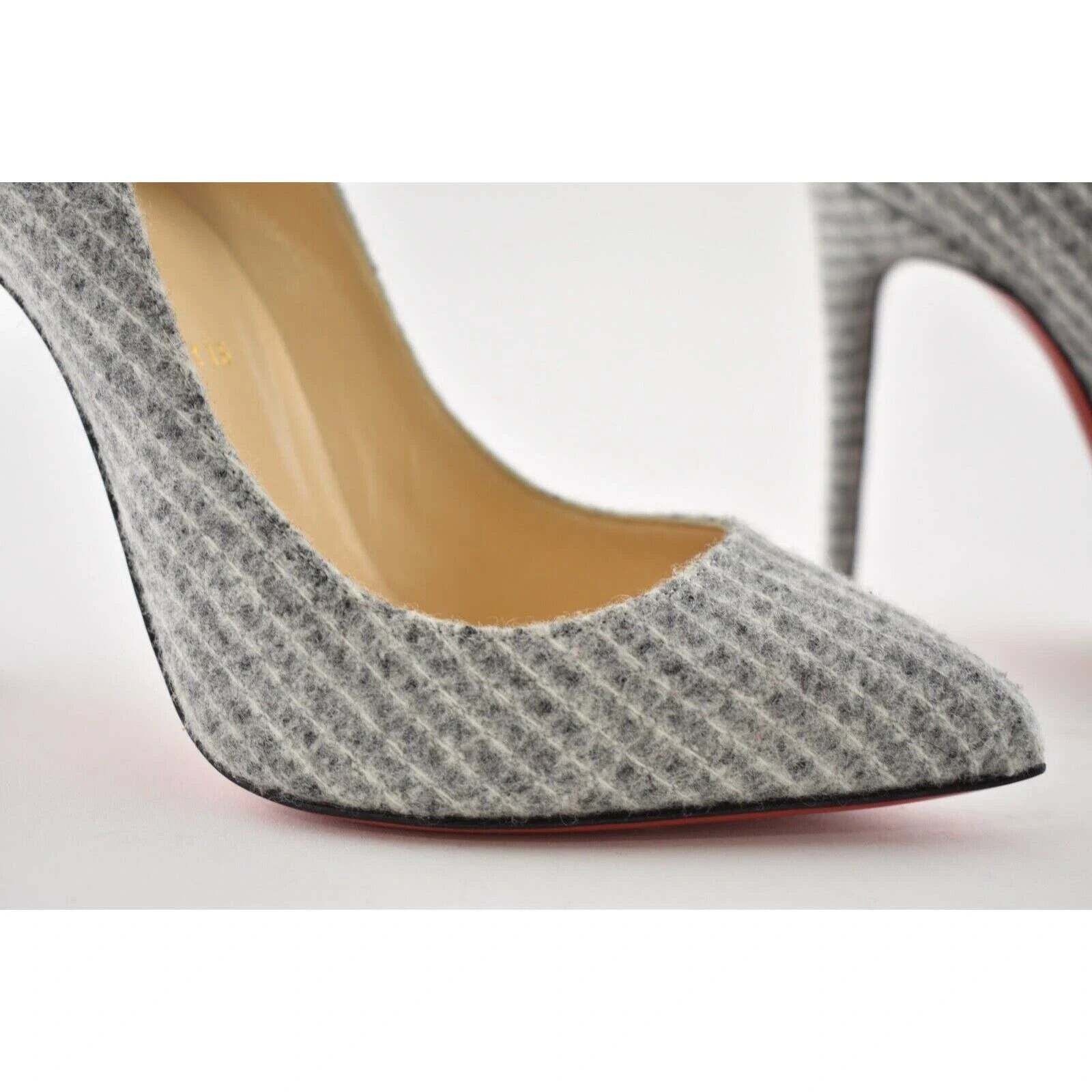 Christian Louboutin Christian Louboutin Pigalle Follies 100 Grey Flanelle Tennis Size US 8.5 / IT 38.5 - 5 Thumbnail