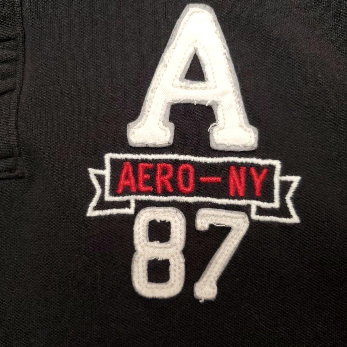 Aeropostale VINTAGE Aeropostale Shirt Mens L Black Polo Puff Print 100% Cotton Rugby Y2K Retro Mens Size US L / EU 52-54 / 3 - 3 Thumbnail