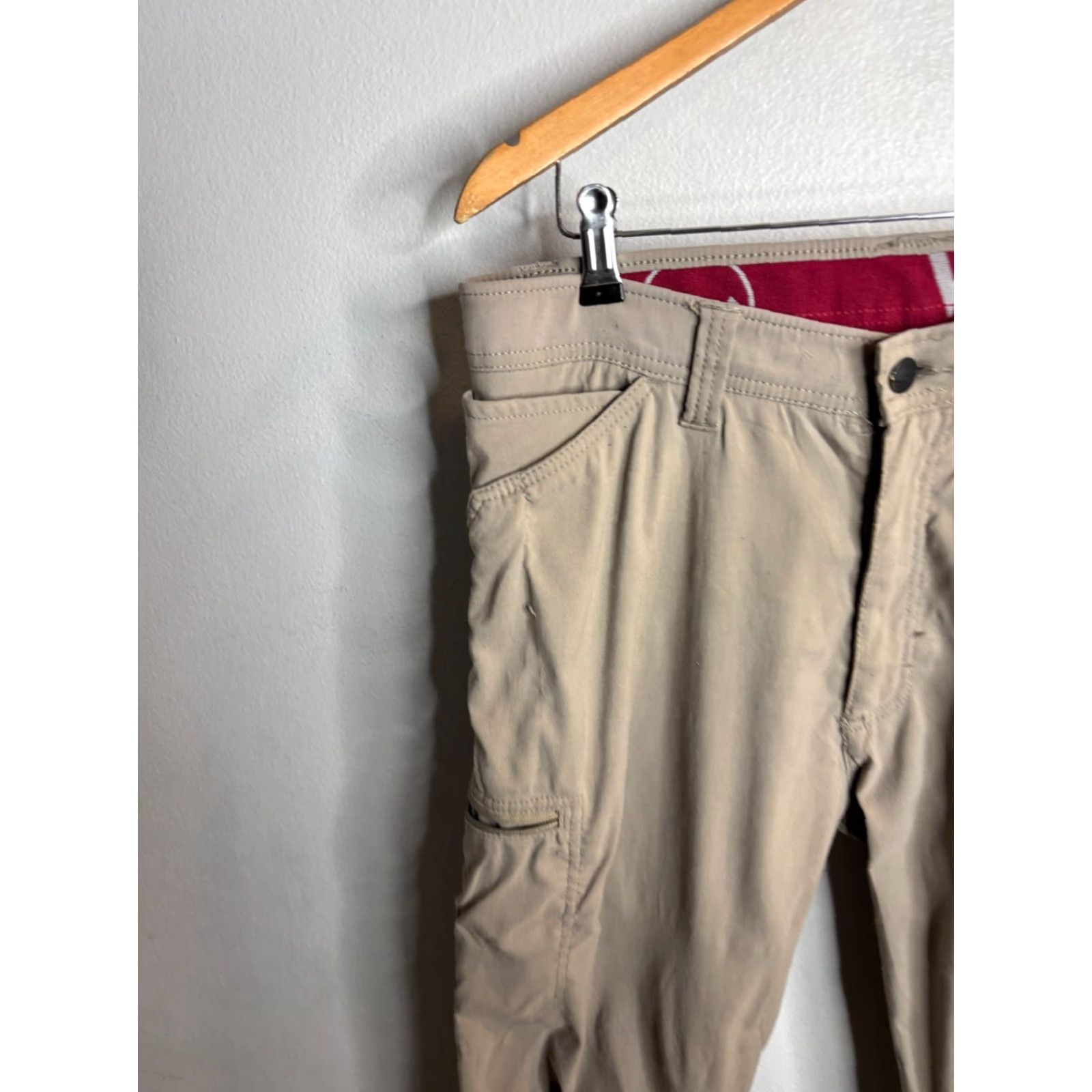 Wrangler Wrangler 10NW788FR Men's Khaki Cargo Pants 34x32 Beige Flat Front Pockets Cargo Mens 34in Inseam Straight 5568 Size US 34 / EU 50 - 2 Thumbnail