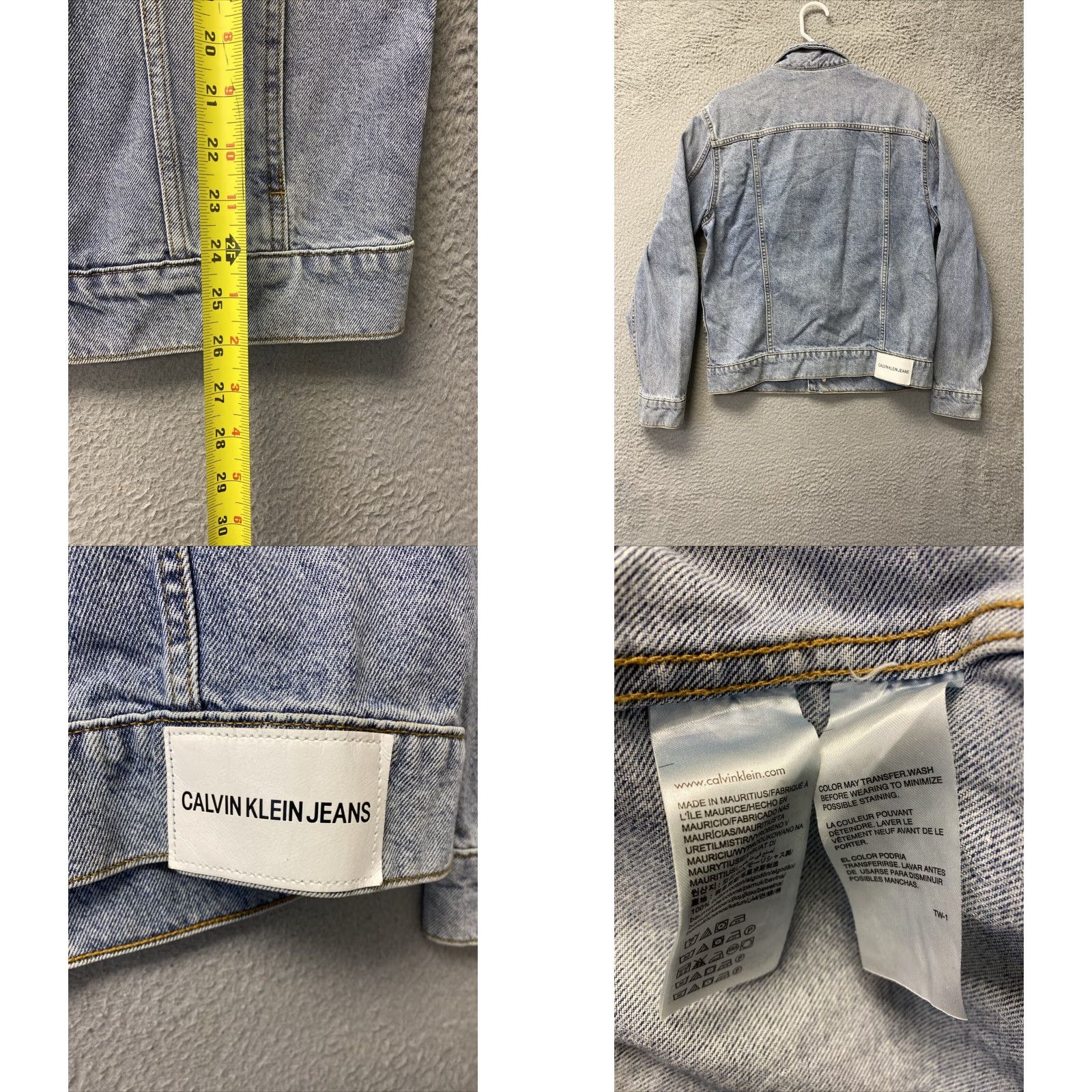 Calvin Klein VINTAGE Calvin Klein Denim Jacket Trucker Light Wash Blue Adult Medium Mens Retro Style Jean Coat Size US 31 - 8 Thumbnail