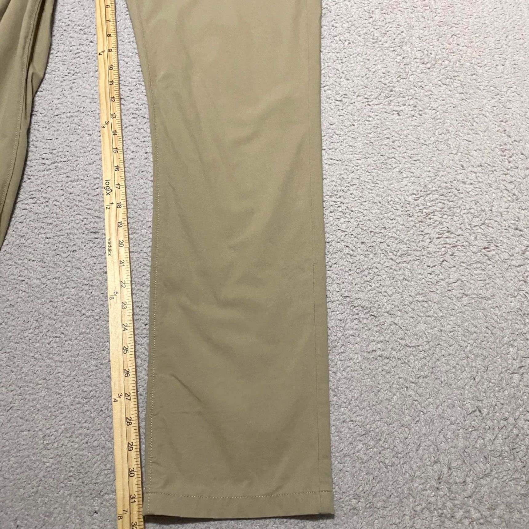 J.Crew J. Crew Mens Pants Size 33x32 Solid Beige Chino Straight Stretch Business Casual Size US 33 - 3 Thumbnail