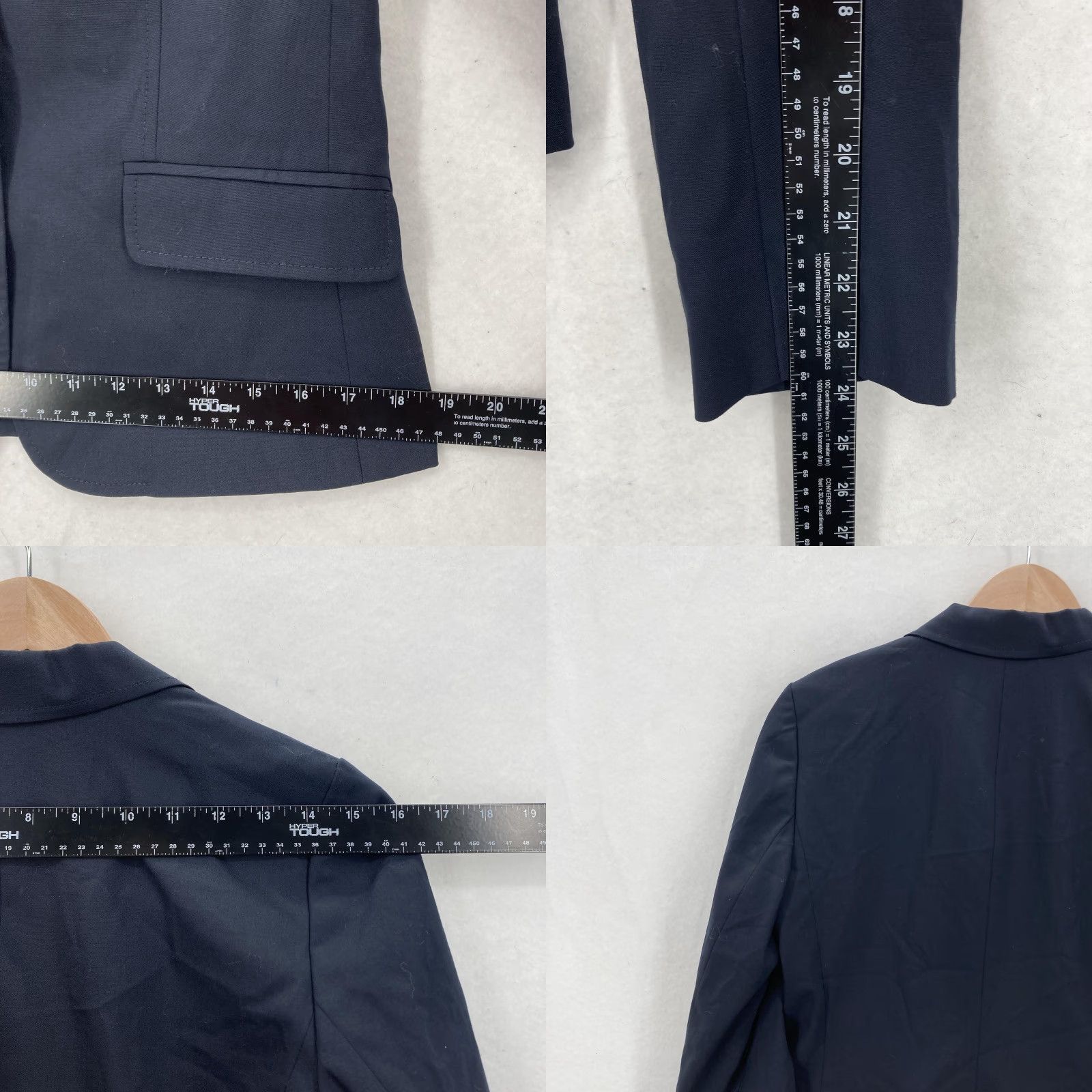 Gap Gap Blazer Womens 6 Navy Wool Blend 2 Button Lined Tailored Jacket Office Work Ladies Long Sleeve Regular Fit Size M / US 6-8 / IT 42-44 - 9 Thumbnail