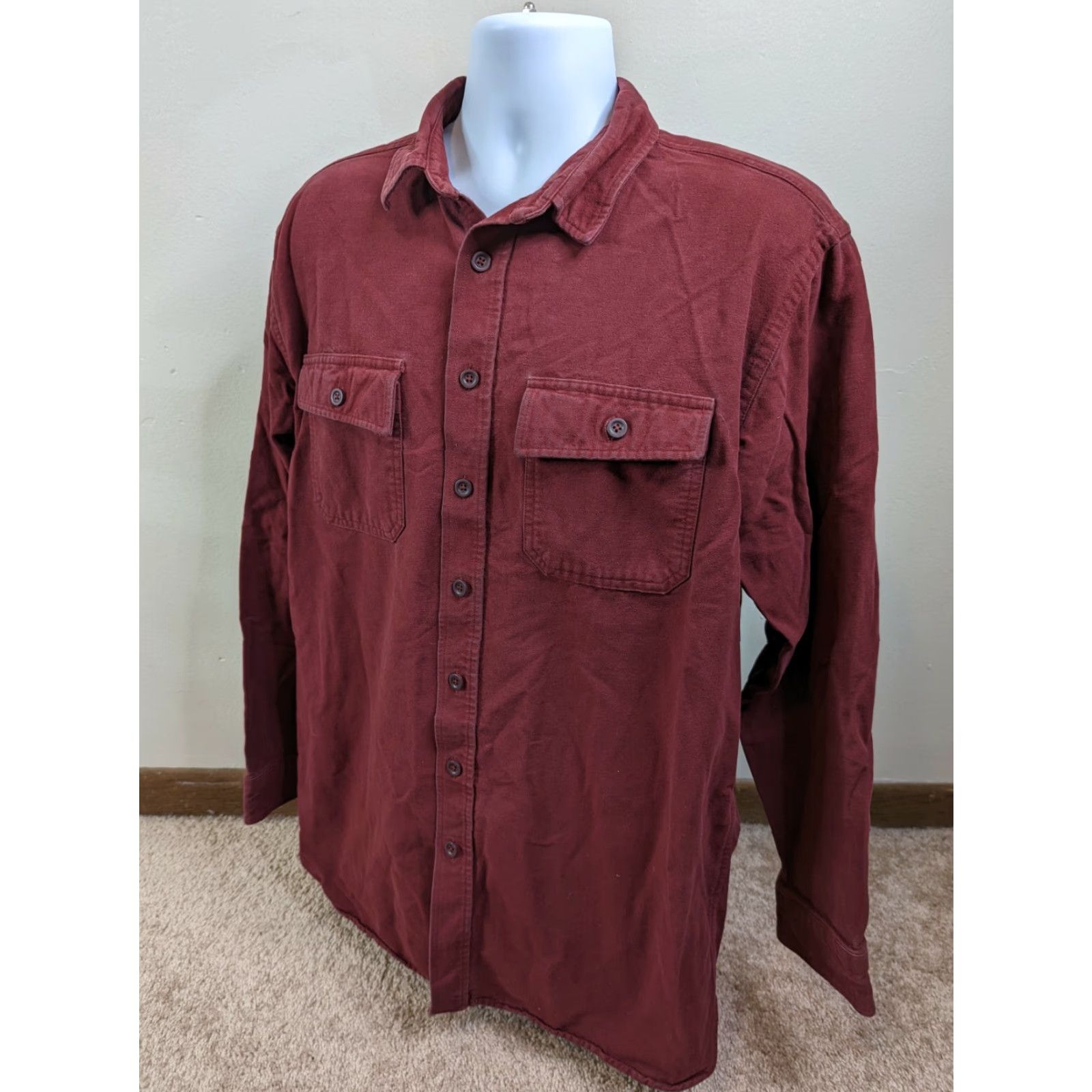 Vintage VINTAGE L.L. Bean Shirt Mens Button-Down Chamois Cloth Button Front LT Tall Large Red Shirt Size US L / EU 52-54 / 3 - 3 Thumbnail