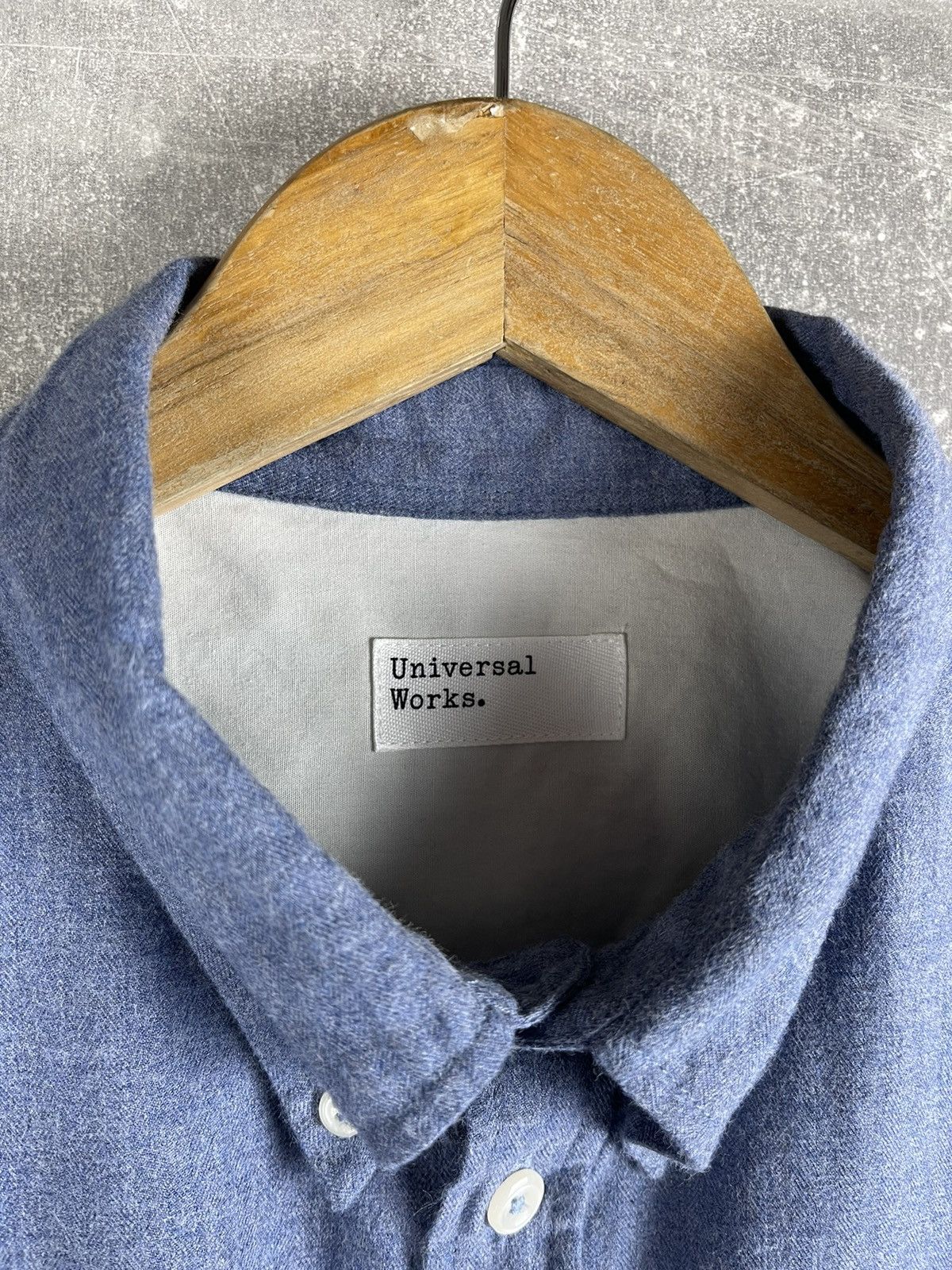 Universal Works Universal Works Button-Down Brushed Herringbone Shirt Blue Size US M / EU 48-50 / 2 - 12 Thumbnail