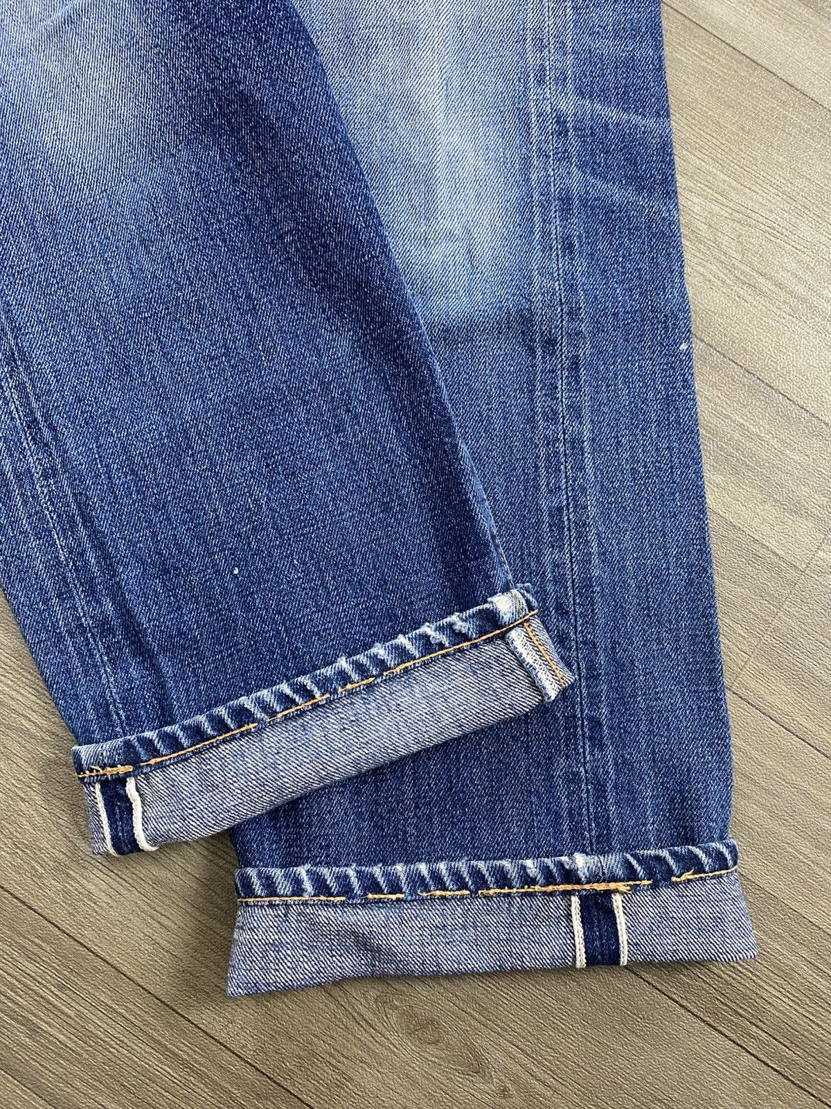 Denime 🇯🇵Vintage Denime Japan Selvedge Distressed Faded Blue Jeans Size US 30 / EU 46 - 11 Thumbnail