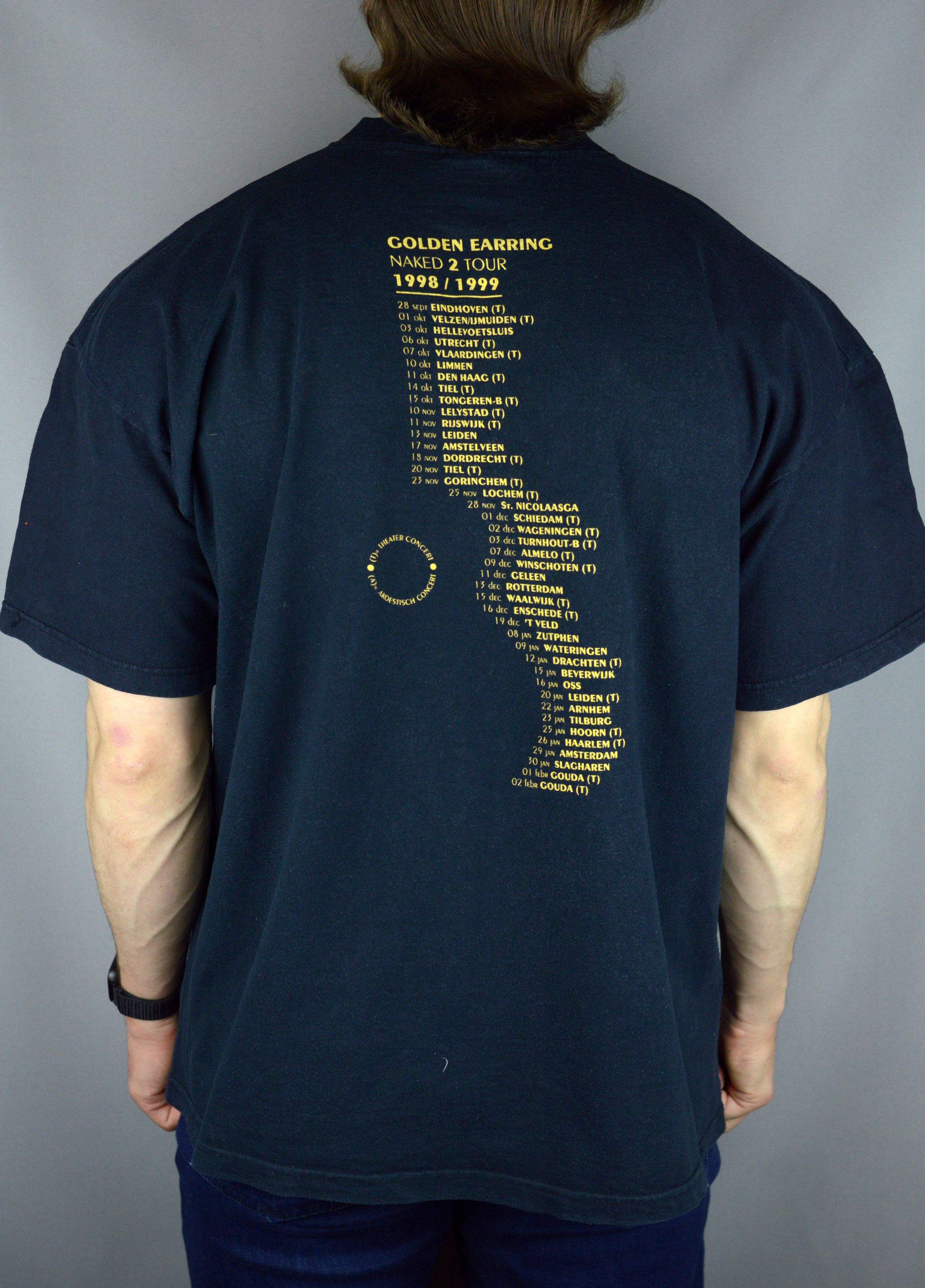 Vintage Vintage Golden Earring Naked 2 tour 1998 t shirt Size US XL / EU 56 / 4 - 2 Thumbnail