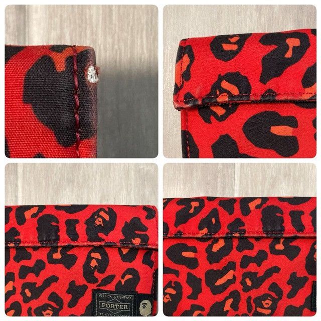 Bape × Porter BAPE × PORTER LONG WALLET Leopard Camo Red a bathing ape Size ONE SIZE - 4 Thumbnail