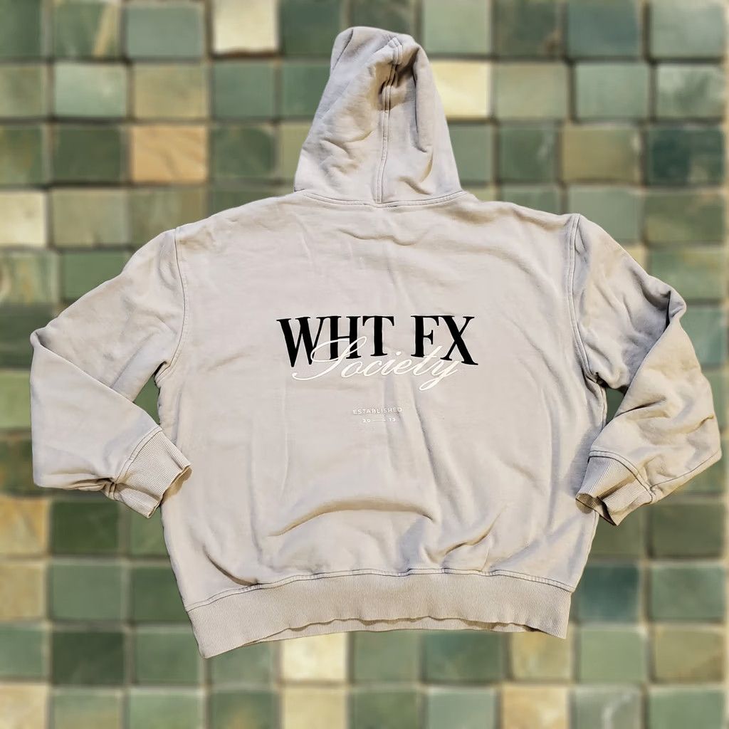 Vintage White Fox Society Womens L/XL Gray Hoodie Hooded Sweatshirt Spellout Size L / US 10 / IT 46 - 1 Thumbnail