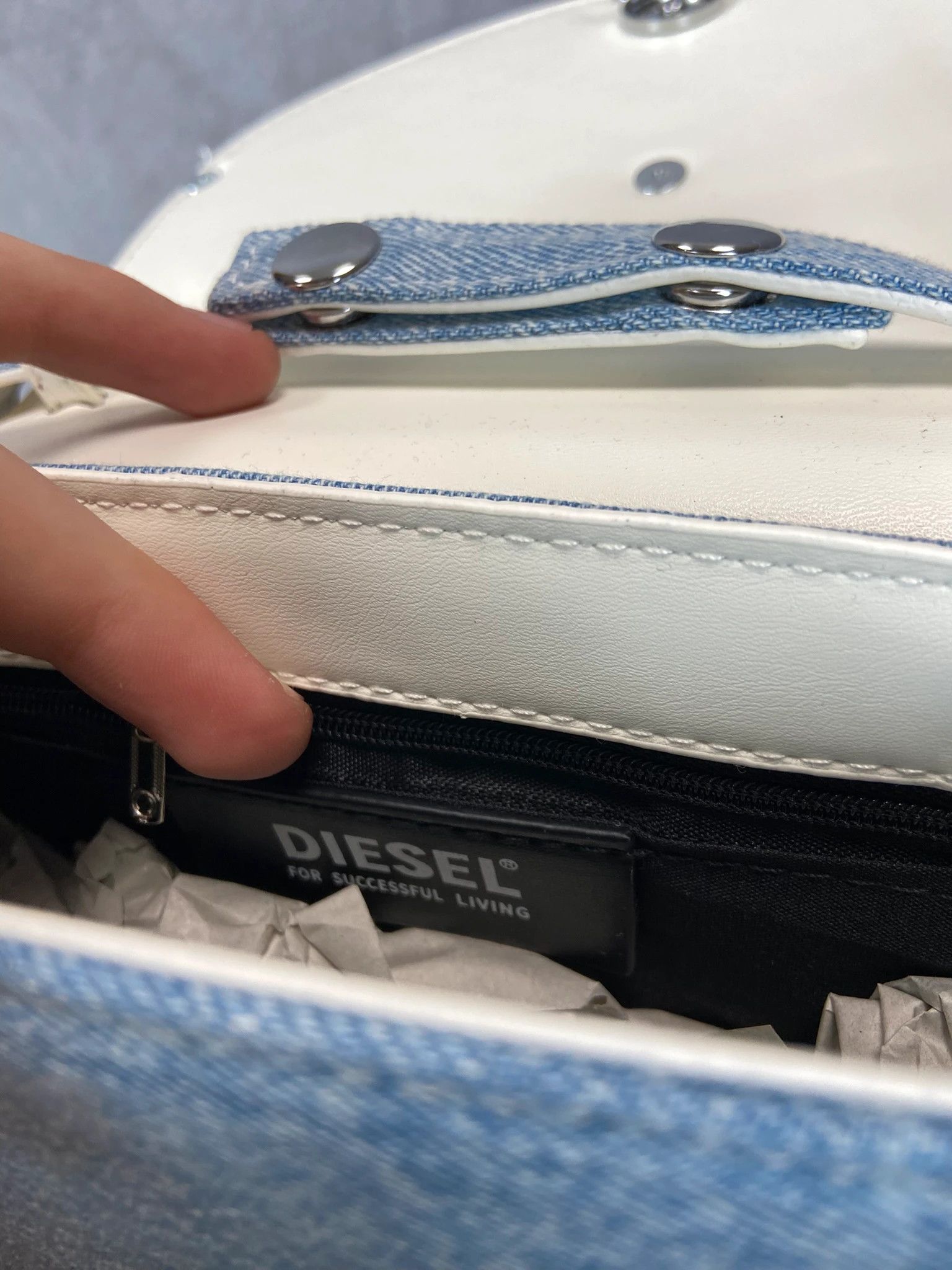 Diesel Diesel Blue Handbag Y2K Streetwear Size ONE SIZE - 5 Thumbnail