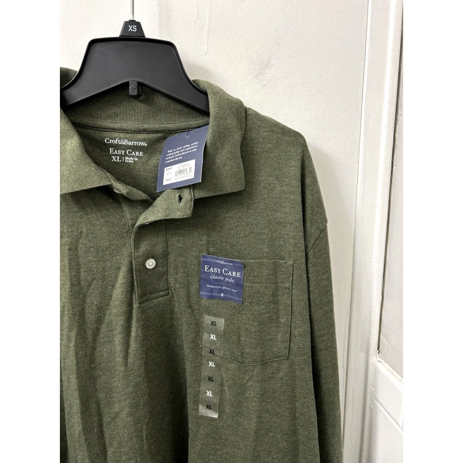 Croft & Barrow VINTAGE Croft & Barrow Polo Shirt Mens XL Dark Green Easy Care Long Sleeve NWT MSRP 34 Size US XL / EU 56 / 4 - 4 Thumbnail