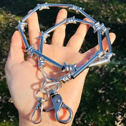 Handmade Chunky Unisex Barbed wire Wallet Pants Belt Chain Size ONE SIZE - 4 Thumbnail