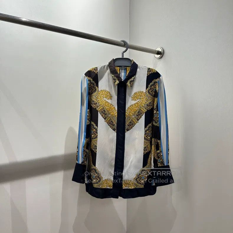 Hermes Hermes Printed Silk Long Sleeve Shirt Size XXS / US 00 / IT 34 - 1 Thumbnail