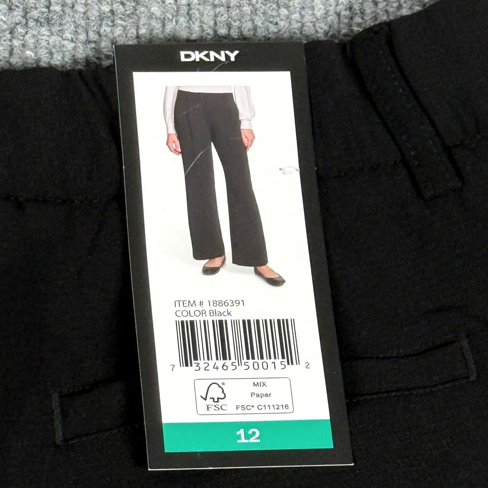 DKNY Wide Leg Dress Pants 12 Black Trousers Minimalist Careerwear Office Corpcore NWT DKNY Size 34" / US 12 / IT 48 - 6 Thumbnail