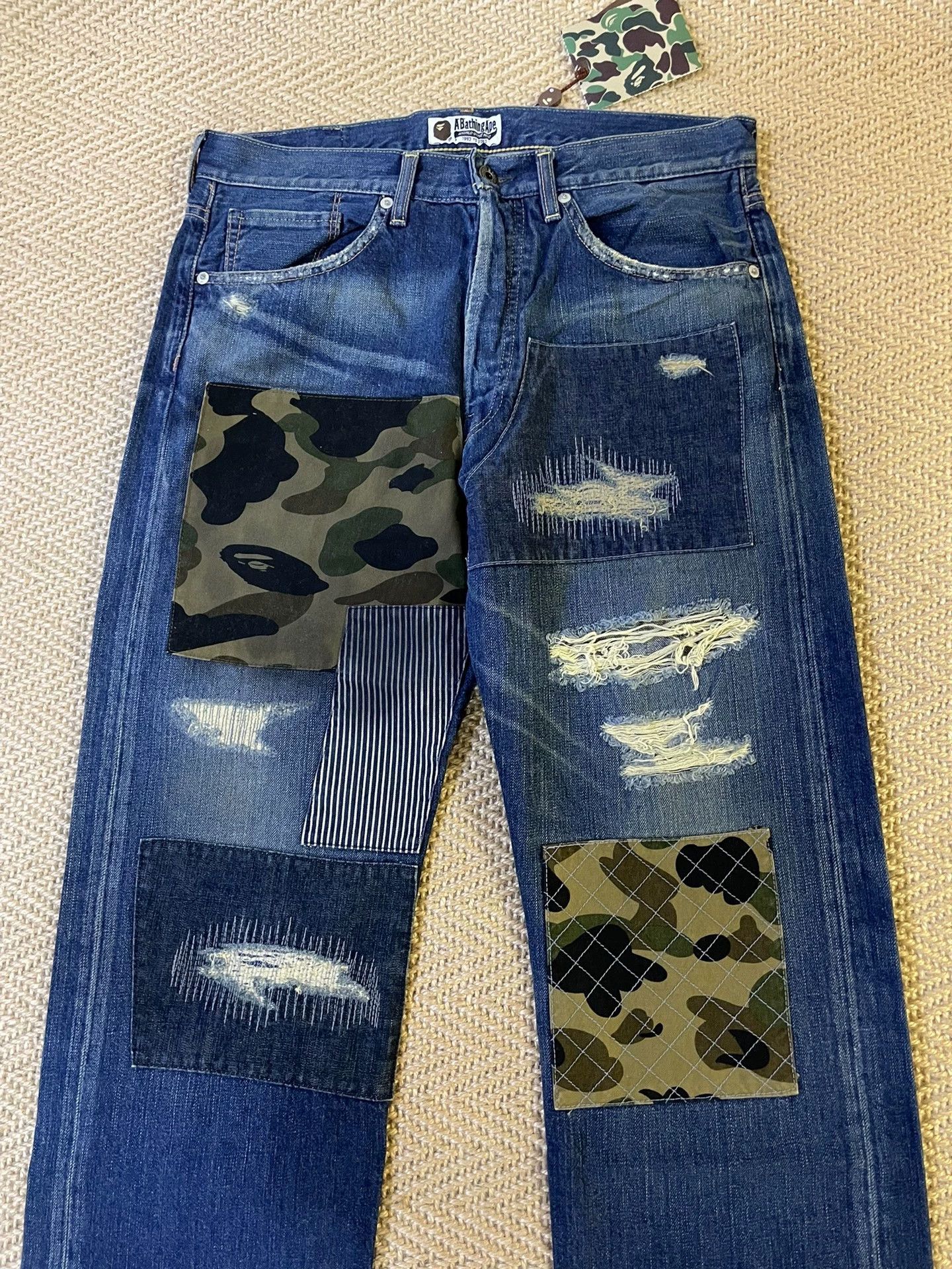 Bape BAPE TYPE2 NWT Camo Patch Washed Distressed JeansM Size US 32 / EU 48 - 3 Thumbnail