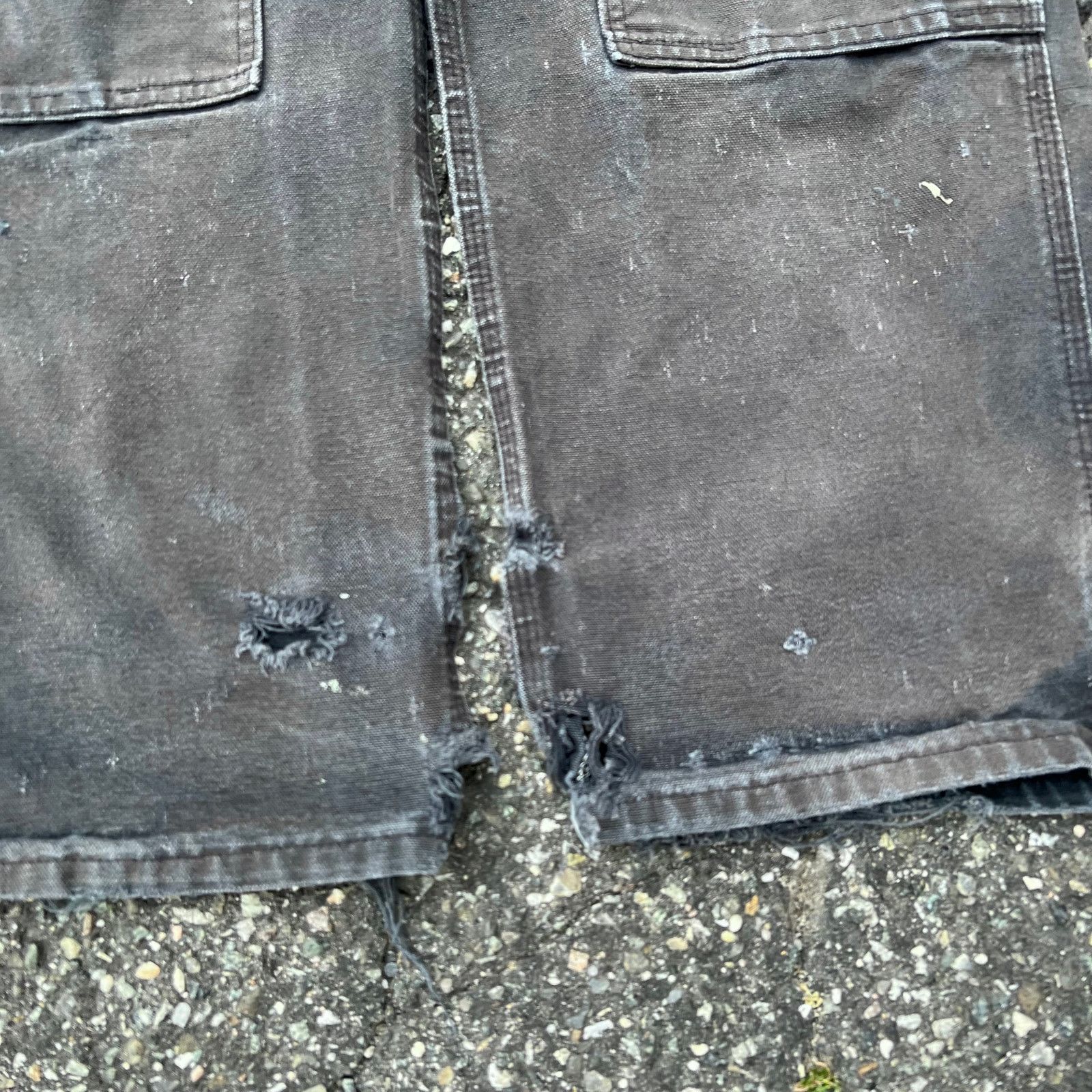 Carhartt × Vintage Vintage carhartt crazy faded black double knee work pants Size US 32 / EU 48 - 8 Thumbnail