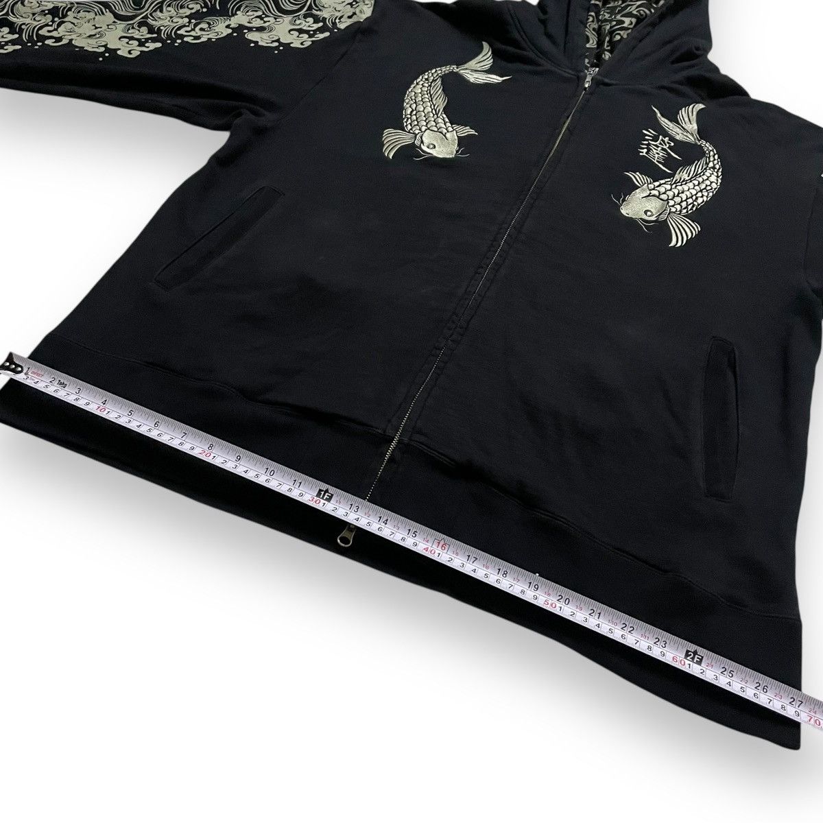 Karakuri Tamashii Vintage Double Layer Hooded Koi Fish Zipper Size US XL / EU 56 / 4 - 14 Thumbnail